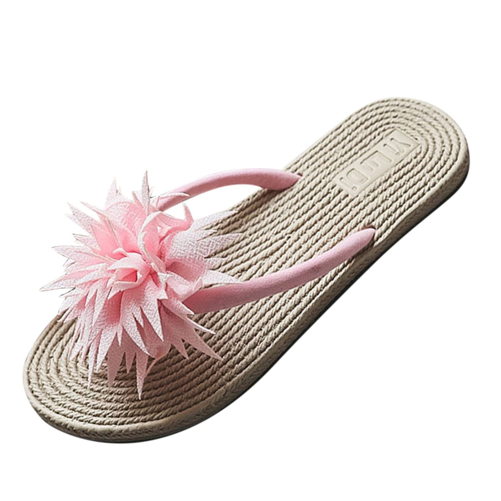 Women's Floral Flip Flops - Summer Beach Sandals for Walking & Lounging