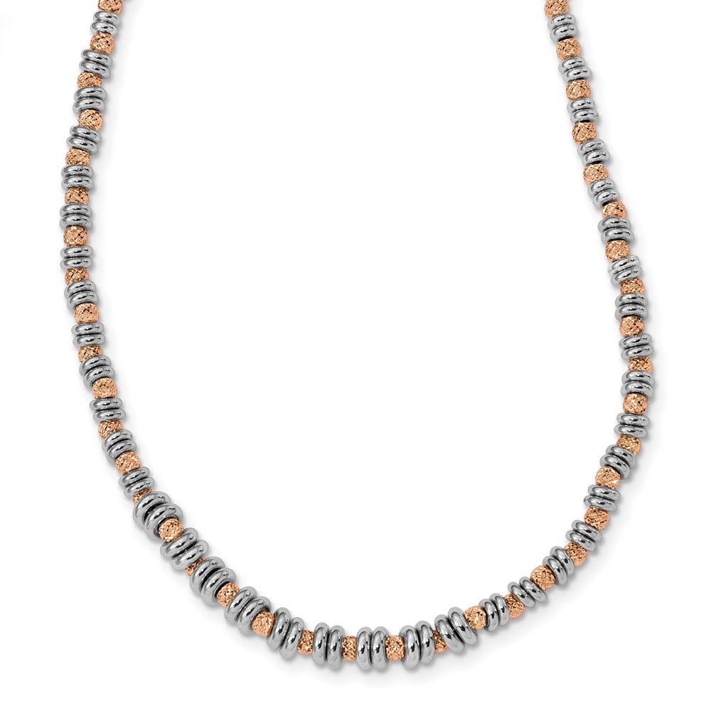 Sterling Silver Rose Gold Plated Beaded Necklace for Women - Elegant Dangle Chain Jewelry Gift for Valentine's Day, Anniversary & Special Occasions