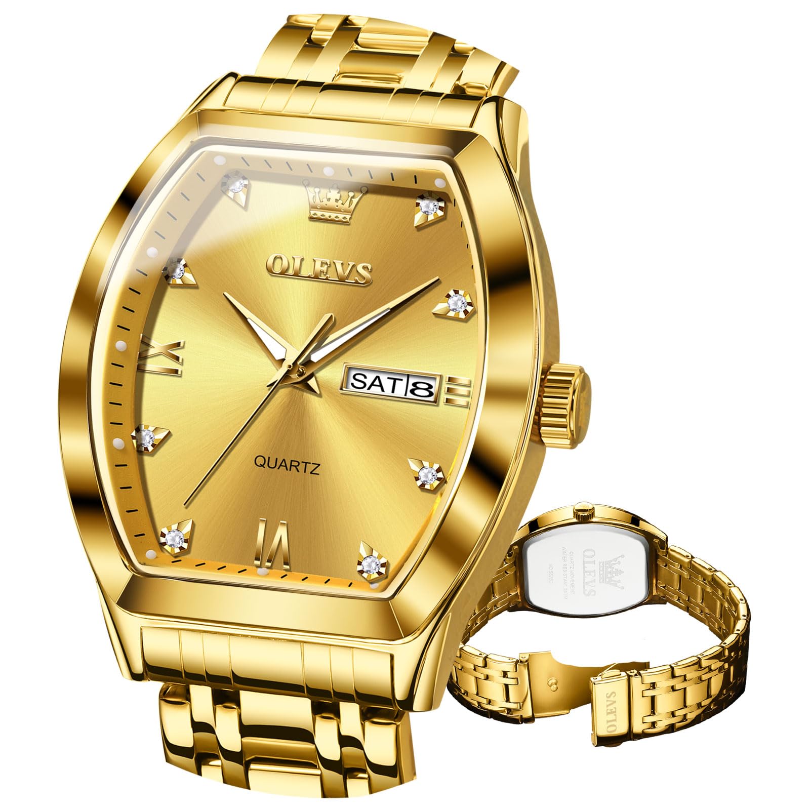 OLEVS Men's Classic Silver Watch - Waterproof Stainless Steel Roman Dial for Business & Casual Wear