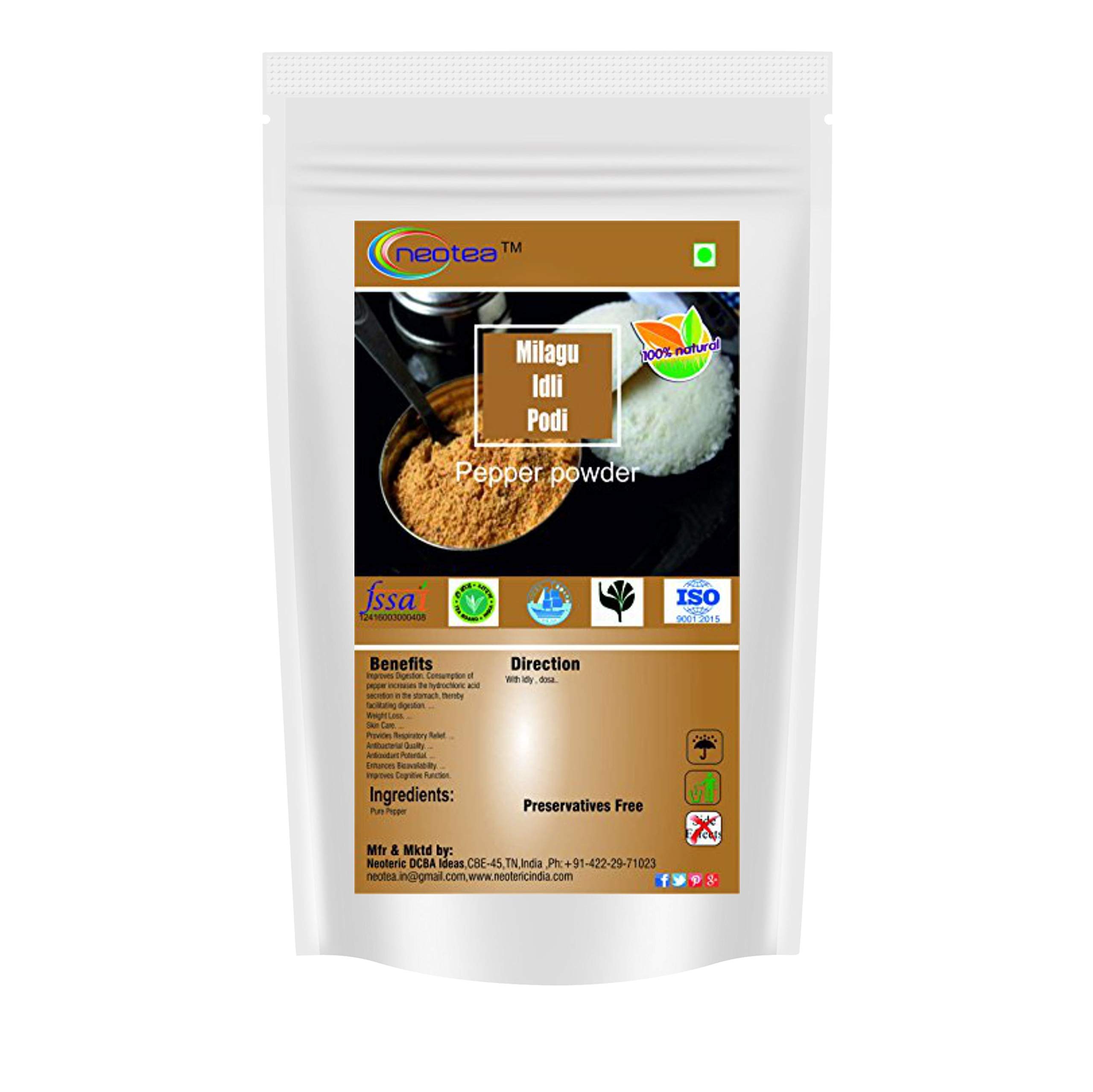 Neotea Milagu Idli Powder - Authentic South Indian Spice Mix for Soft Idlis (100g) | Perfect for Breakfast, Snacks & Traditional Indian Cooking