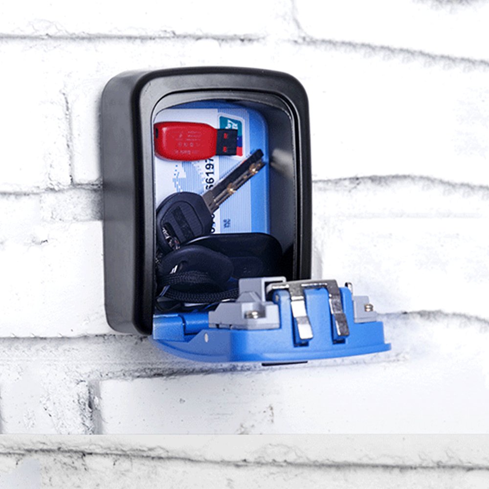 ELEOPTION 4 Digit Combination Key Lock Box - Secure Wall Mount Key Storage for Home, Office, Car & Outdoor Use - Weatherproof Key Locker with Code (Orange) - Perfect for Vacation Rentals, Airbnb Hosts & Property Managers
