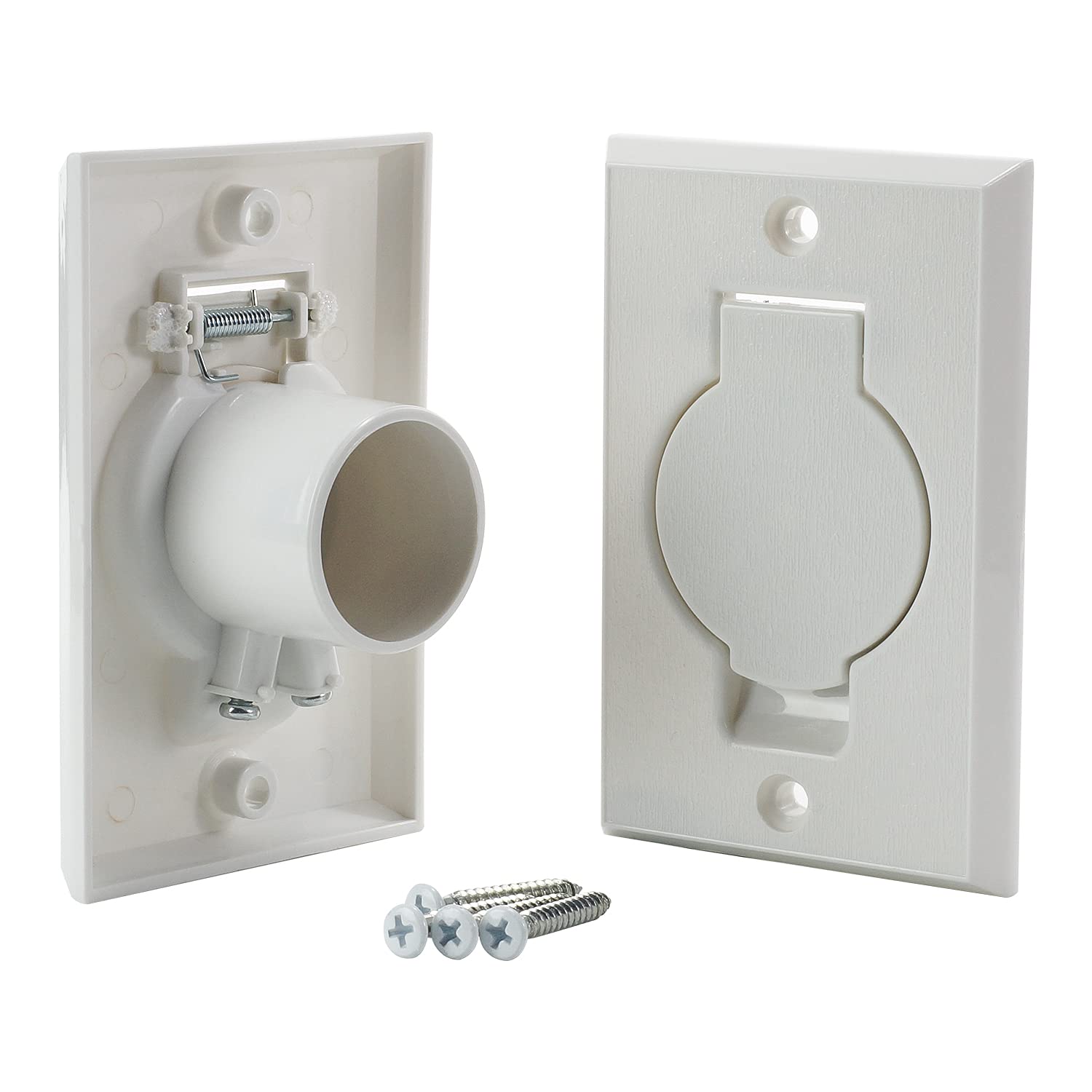 Standard Central Vacuum Wall Plate Inlet Valve Cover - 2 Pack White Round Door for Beam & Nutone Central Vacuum Systems | Perfect for Home & Commercial Vacuum Installations
