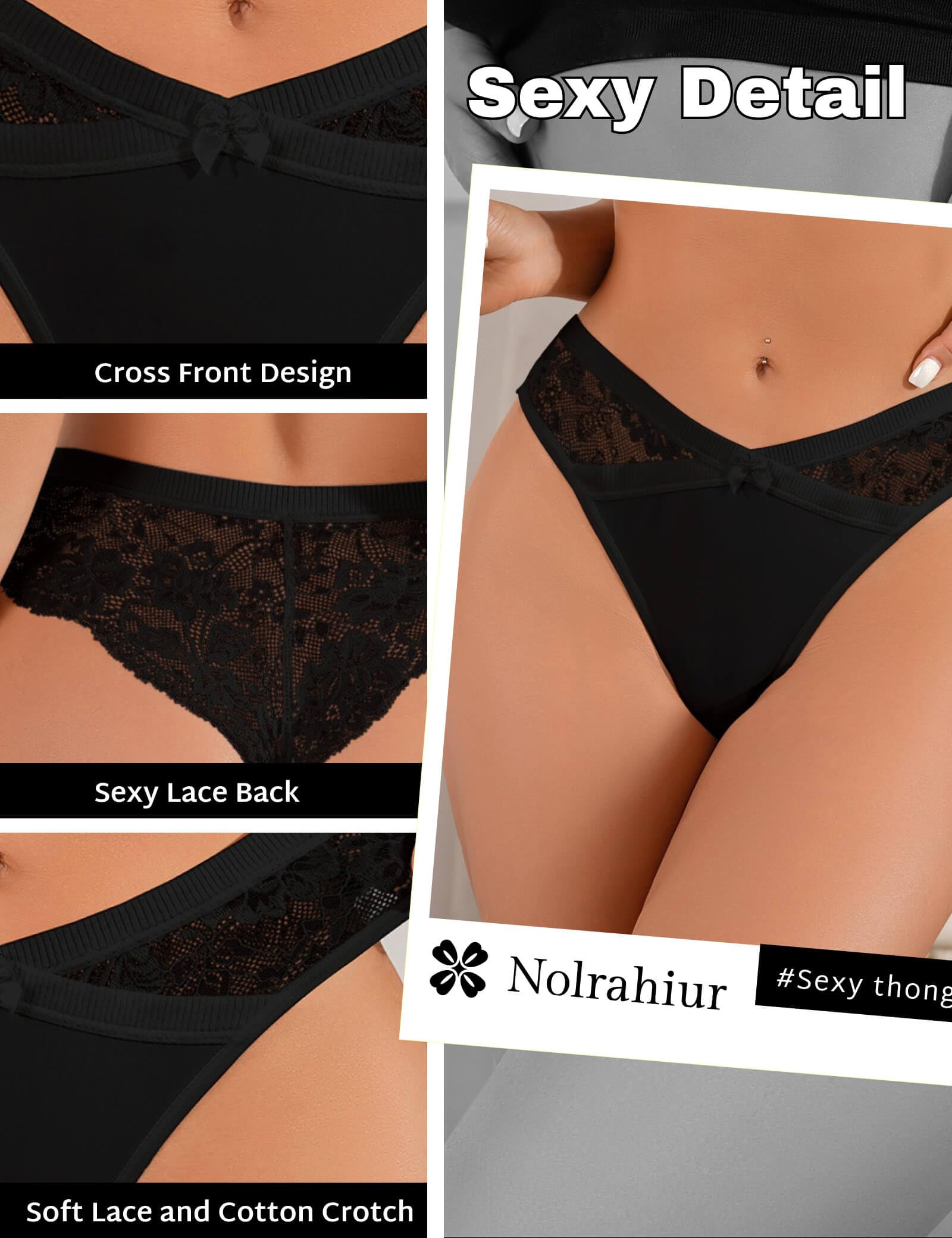 Sexy Women's Satin Lace Thong Panties - Plus Size Cheeky Underwear with V-Waist & Cotton Crotch | Comfortable Hipster Briefs for Everyday Wear, Date Night & Special Occasions
