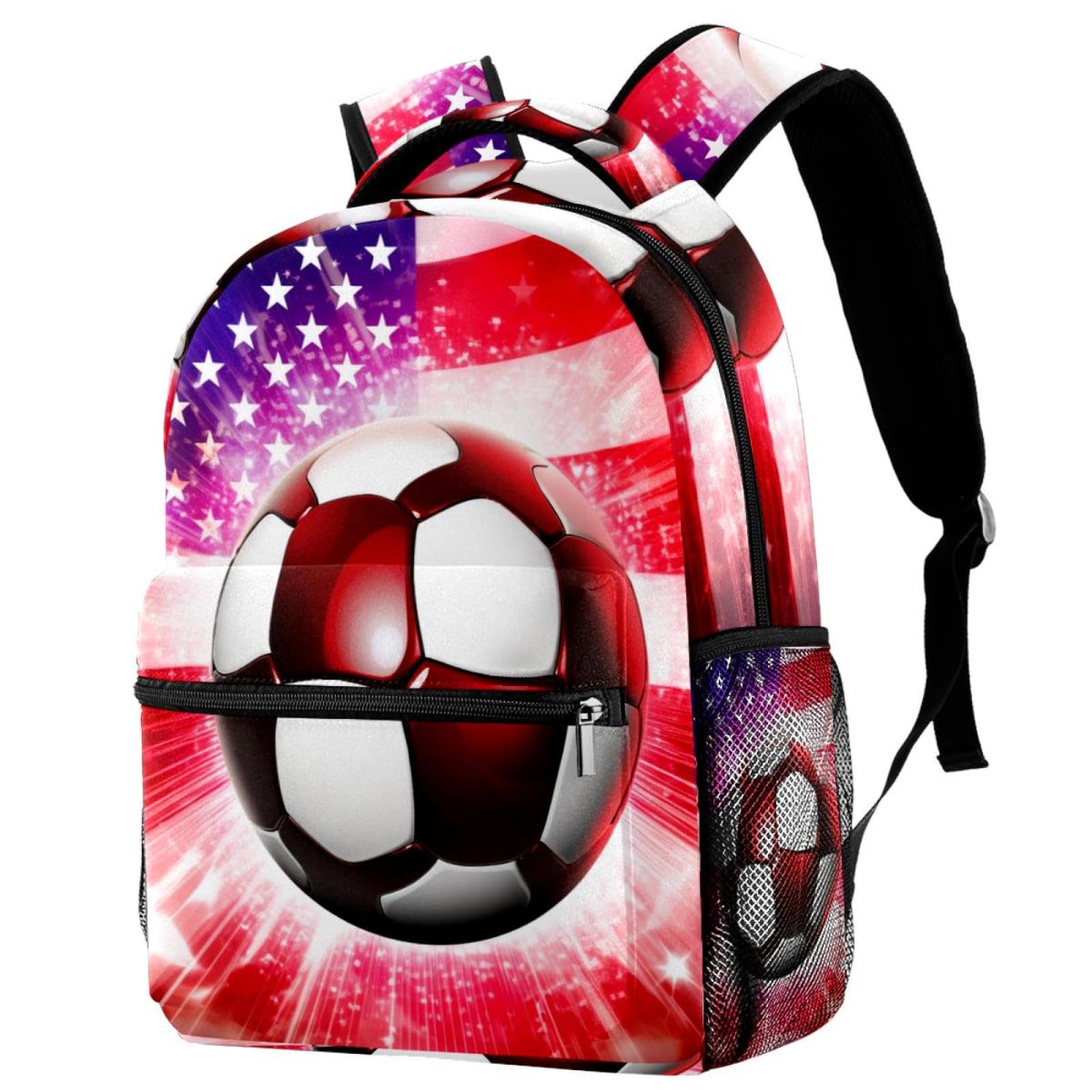 American Flag Football Backpack for Women & Men - Durable Travel Backpack for Sports, School & Outdoor Adventures