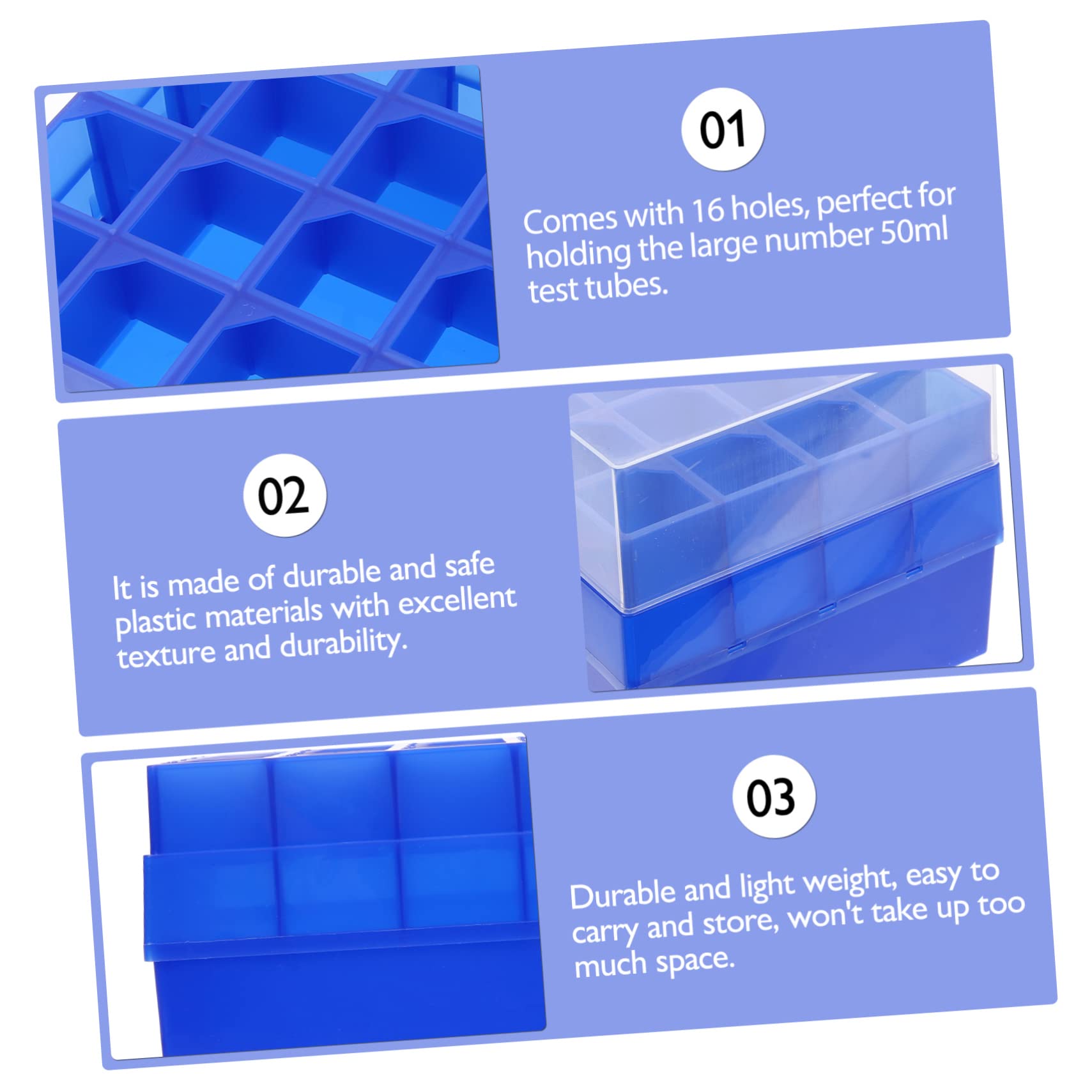 Healvian Plastic PP Test Tube Rack - 50/100 Slots for Laboratory, Science Experiments & DIY Projects | Durable & Lightweight for School, Hospital & Home Use