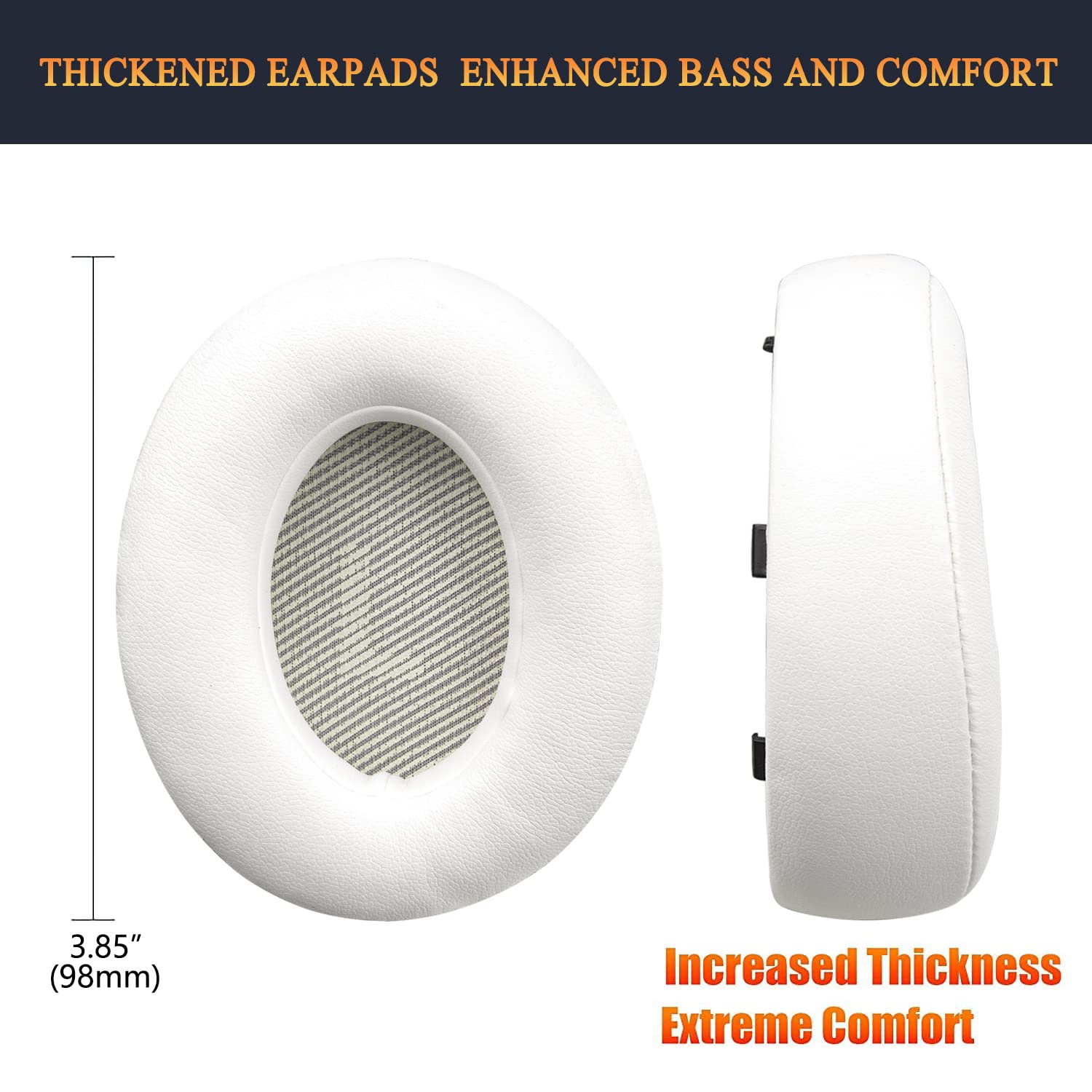 SOULWIT Replacement Ear Pads for JBL Everest Elite 700 (V700NXT) Headphones - Premium Noise Isolating Memory Foam Cushions with Soft Protein Leather - White - Perfect for Gaming, Travel & Office Use