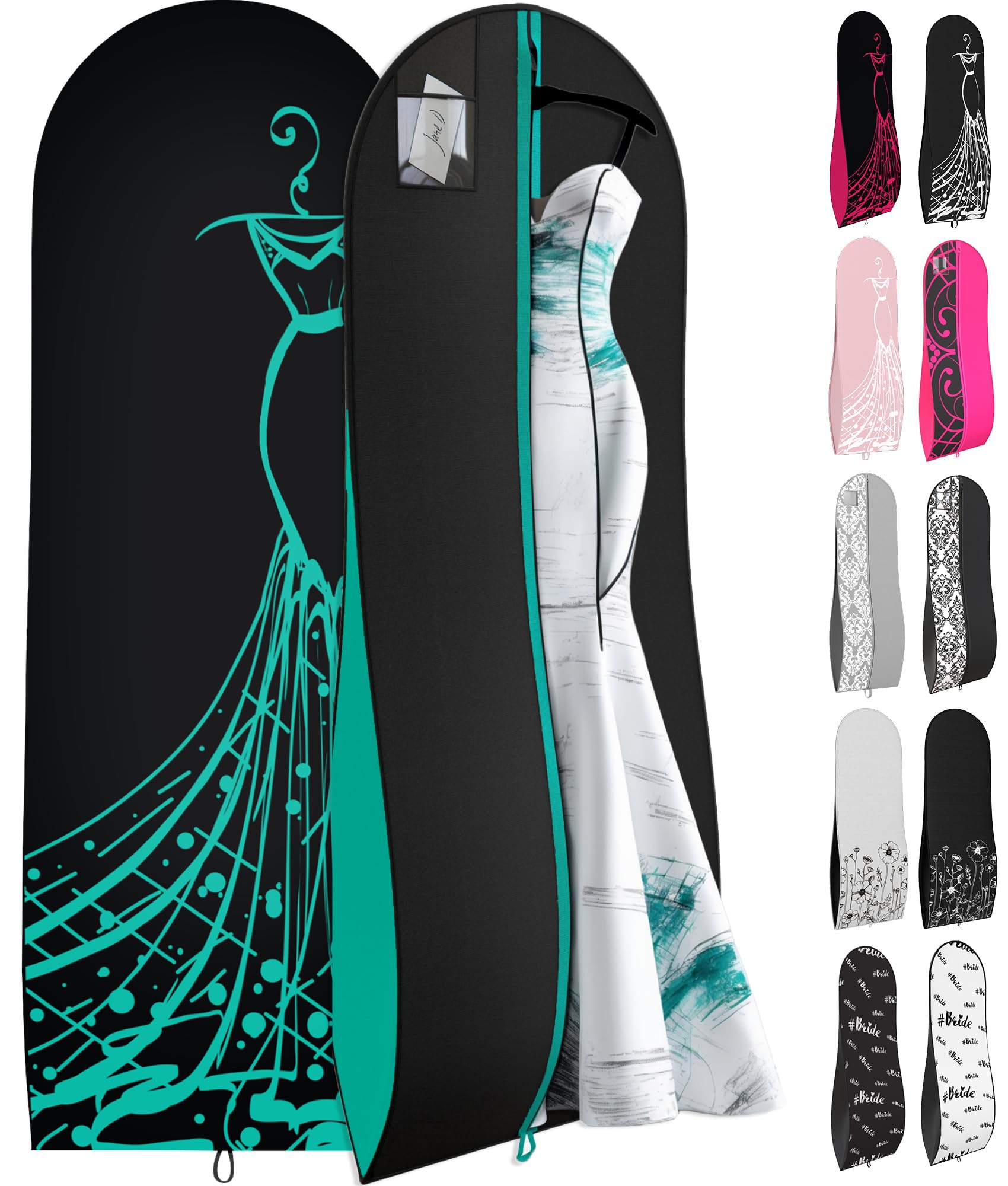 Women's Dress Garment Bag for Prom & Formal Gowns - 72x24 Inches with 10