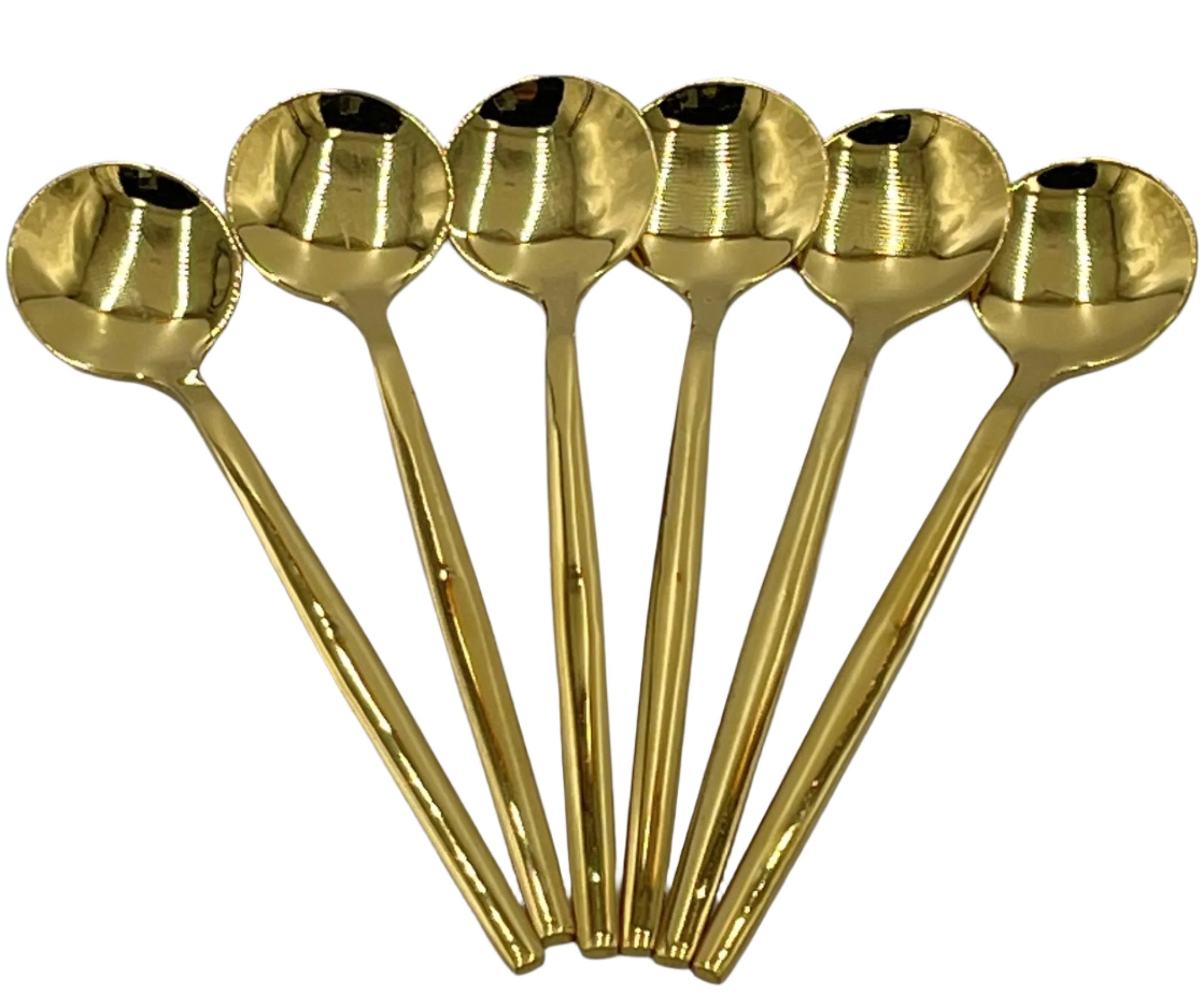 6-Piece Mini Gold Spoons Set - Elegant Dessert & Coffee Stirrers for Parties, Tea Time, and Home Decor