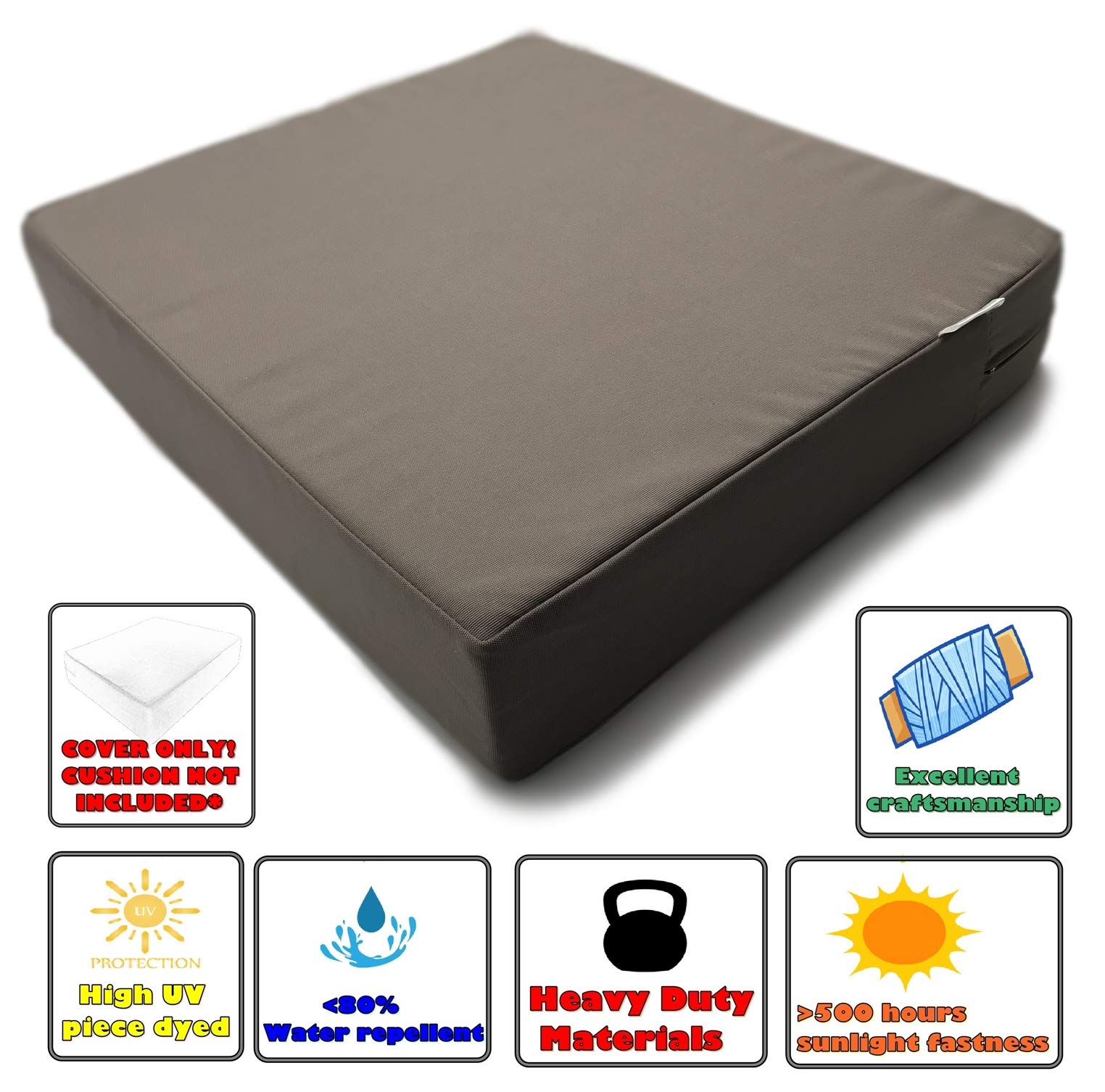 Timeless Taupe Waterproof Outdoor Patio Chair Cushion Covers (20