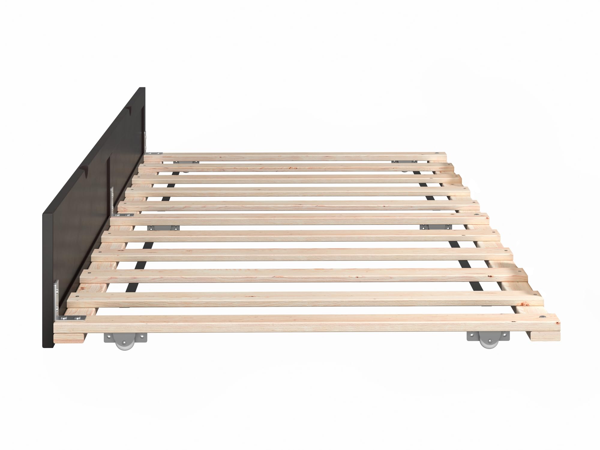 AFI Twin Size Trundle Bed Frame in Espresso Finish - Space-Saving Underbed Storage Solution for Kids, Teens, and Guest Rooms
