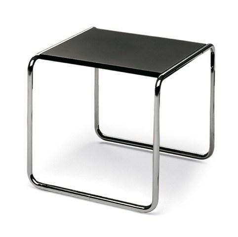 Marcel Breuer Small Laccio Table - Mid-Century Modern Side Table for Living Room, Bedroom & Office - Compact Design with Chrome Frame & Glass Top
