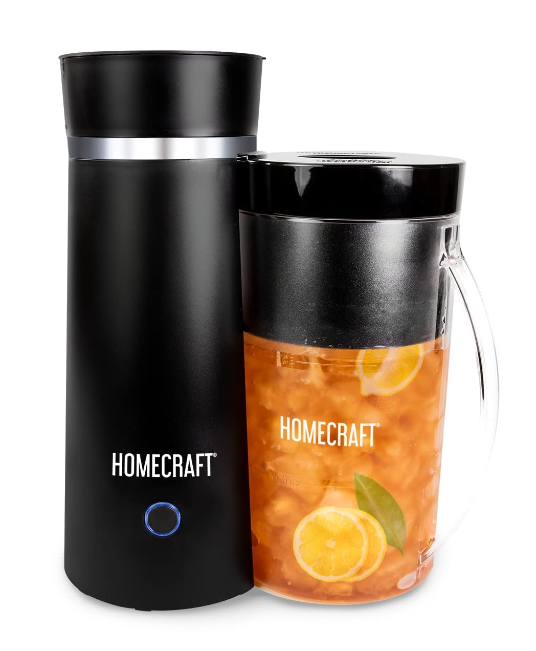 Homecraft Electric Iced Tea Maker - Fast Brewing for Sweet Tea & Cold Brew Coffee - Double Insulated 32oz Pitcher - BPA-Free & Energy Efficient - Perfect for Home, Office & Outdoor Gatherings - Black, Small Size