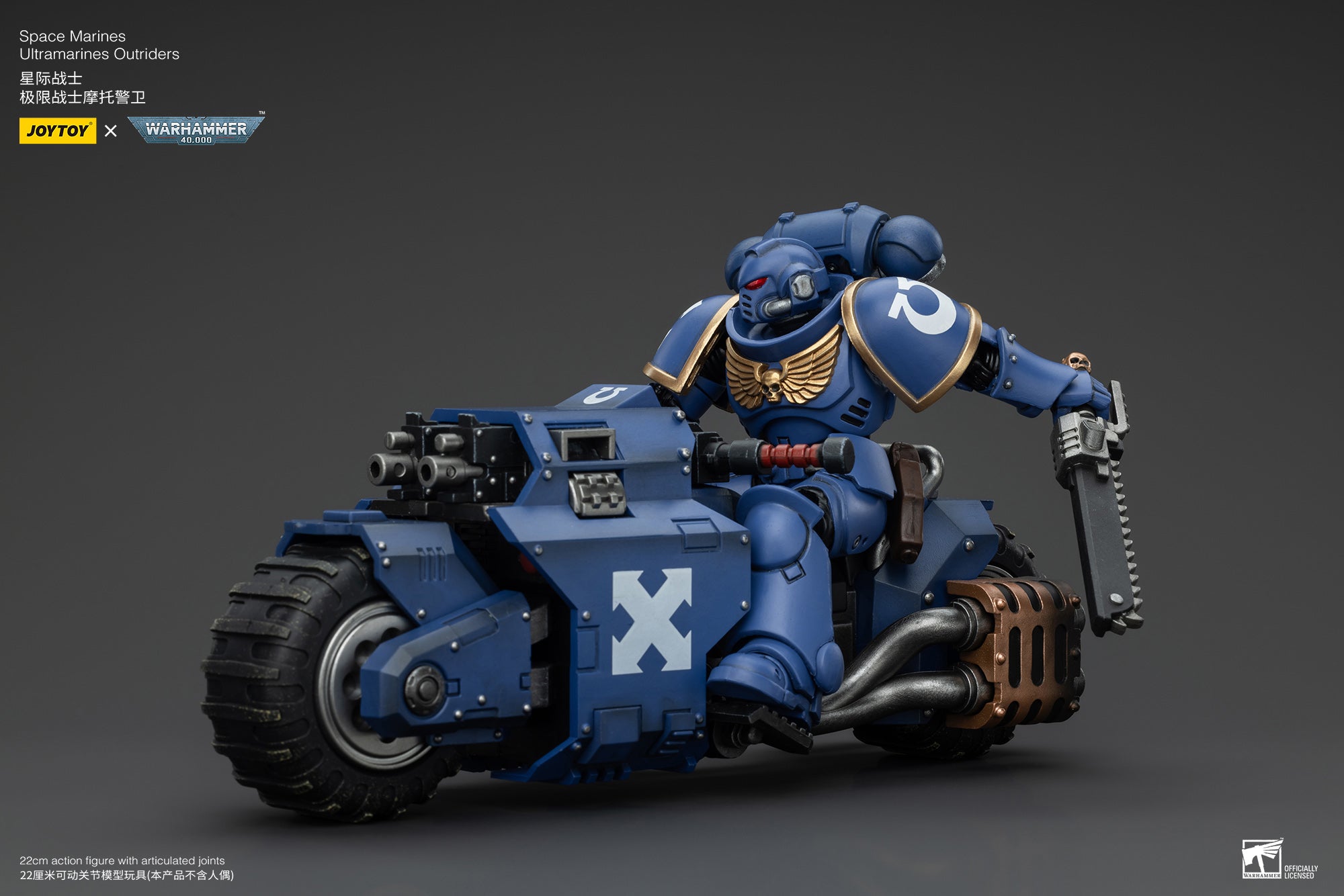 JOYTOY 1/18 Scale Warhammer 40K Space Marines Ultramarines Outriders Brother Catonus Action Figure - Reissue Version - Collectible Model for Display & Wargaming Scenes