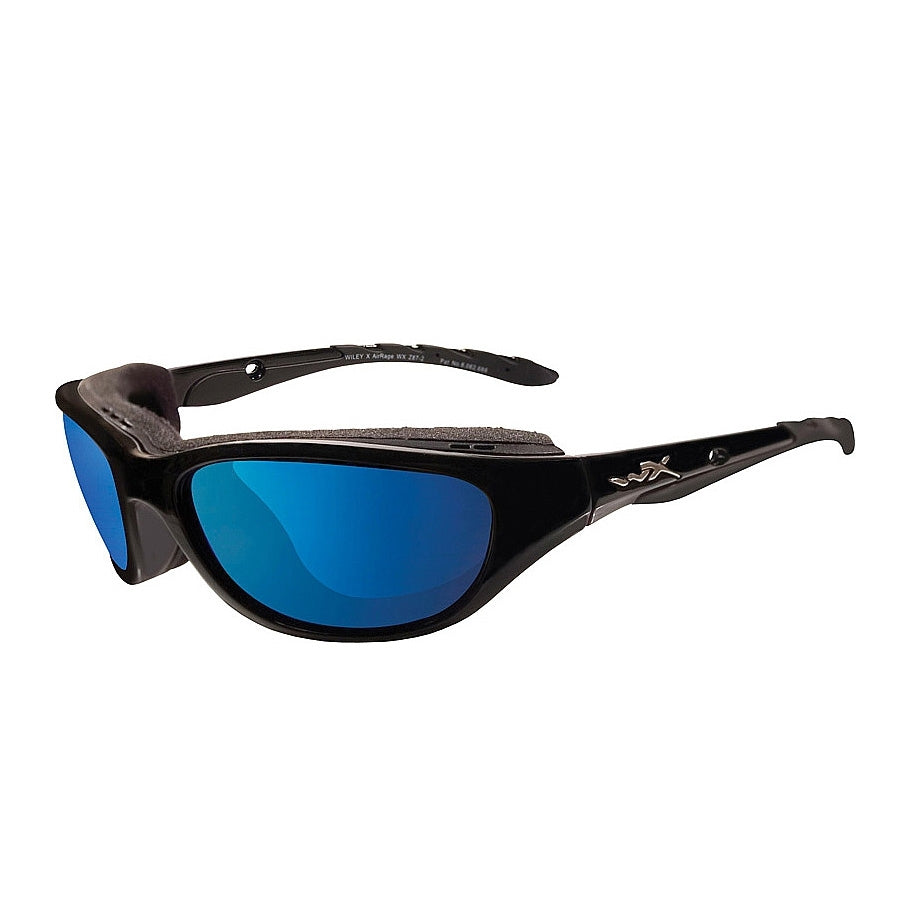 Polarized Blue Mirror Sunglasses with Gloss Black Frame - UV Protection for Driving, Running & Outdoor Activities