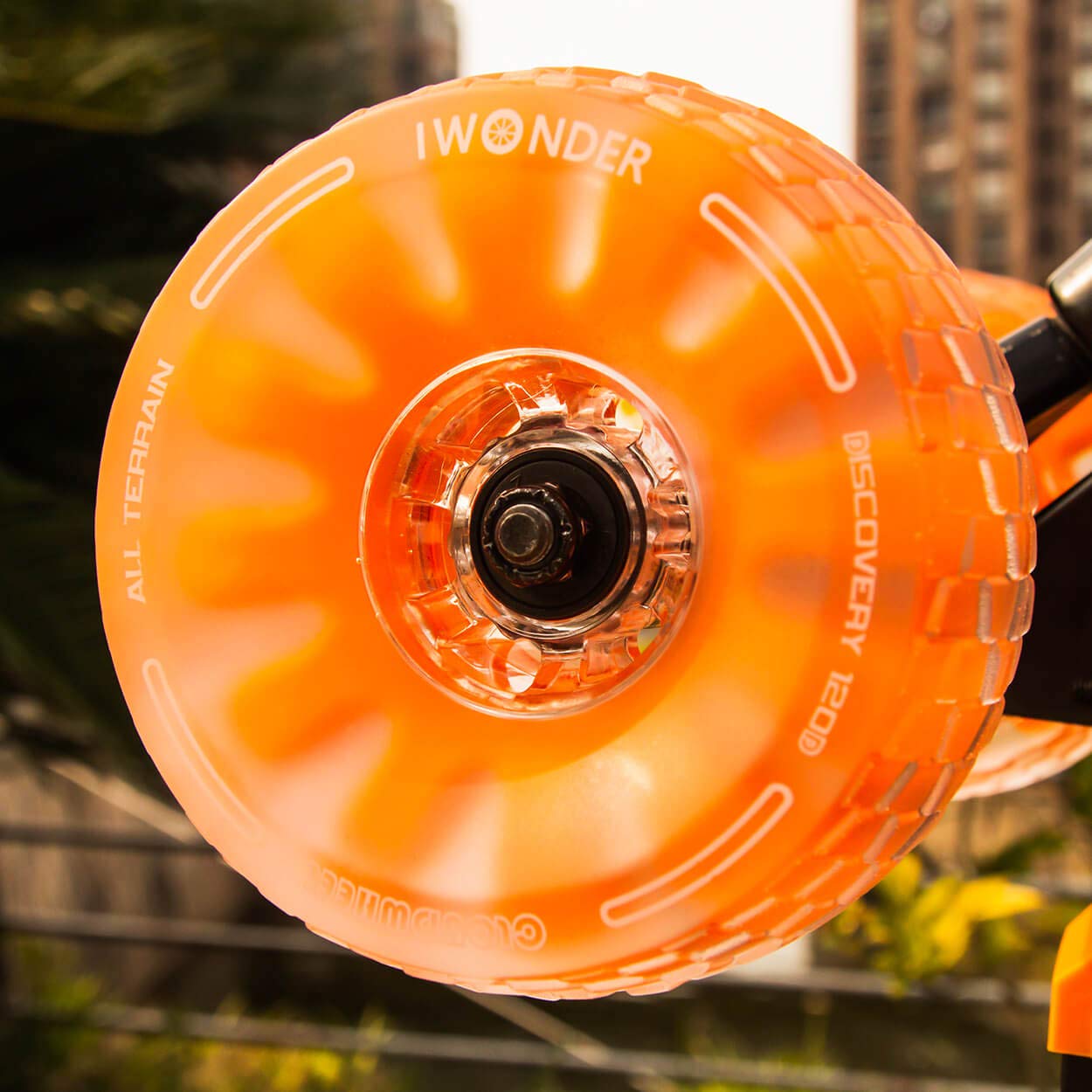 IWONDER Cloud Wheel 120mm All-Terrain Electric Skateboard Wheels - Patented Damping Foam Core, Translucent Urethane for Off-Road & Longboard (Not for Hub Motor) - Perfect for Commuting, Campus Travel & Outdoor Adventures