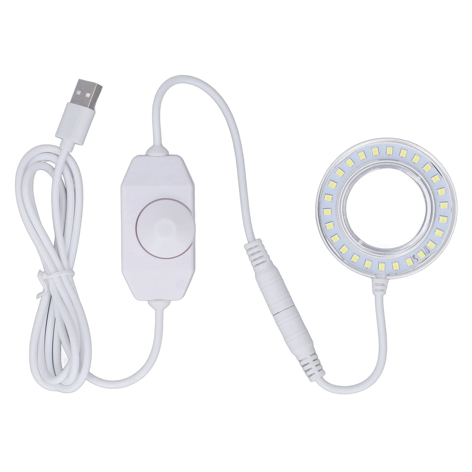 Adjustable LED Ring Light for Microscope - Spiral Buckle Design for Lab & Hobby Use
