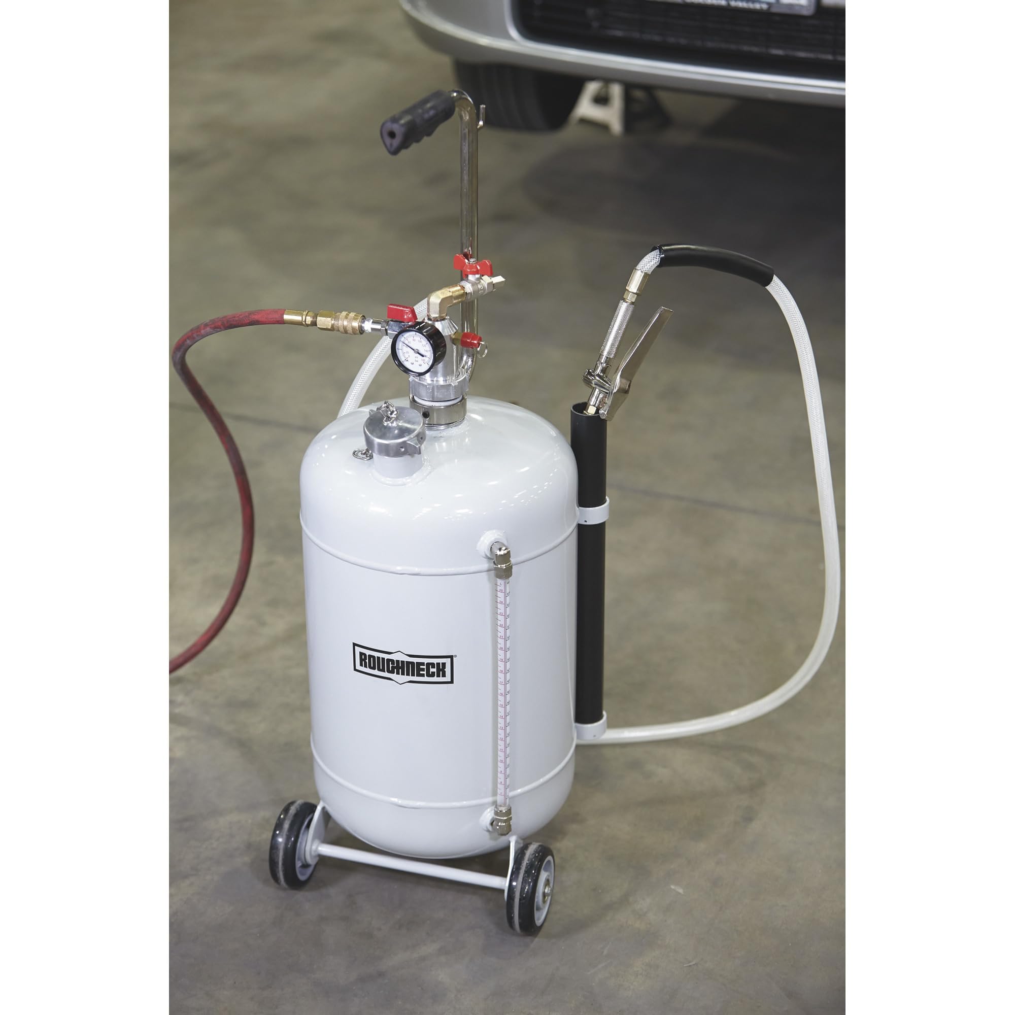 Roughneck Air-Operated Oil Dispenser - 8-Gallon Capacity, 145 PSI for Industrial Lubrication & Automotive Maintenance | Heavy-Duty Pneumatic Oil Pump for Workshops & Garages