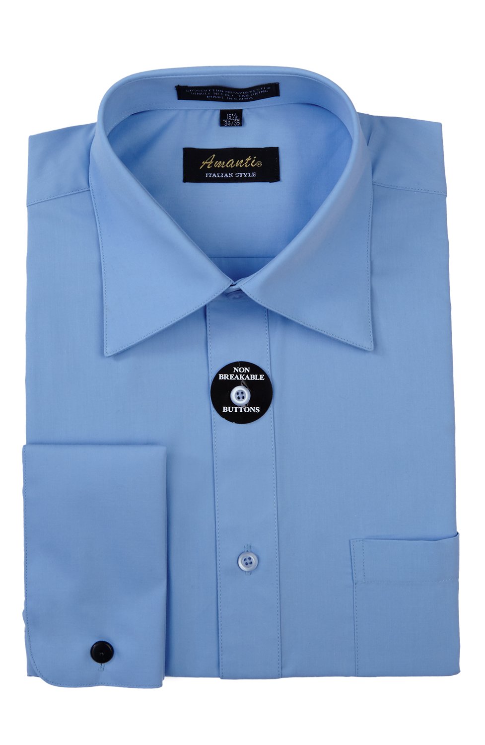 Premium Men's French Cuff Spread Collar Dress Shirt - 100% Cotton Blend Formal Business Attire for Weddings, Office & Special Occasions