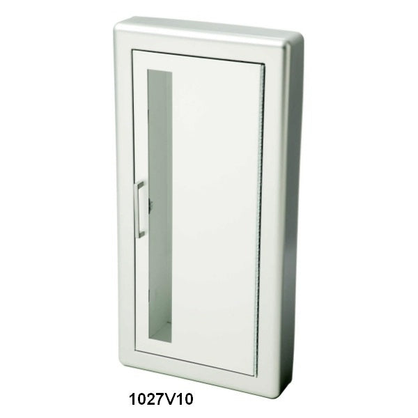 JL Industries 1826F10 Clear Acrylic Fire Extinguisher Cabinet with Full Glazing & Pull Handle - Wall Mount Safety Storage for Schools, Offices, and Commercial Buildings