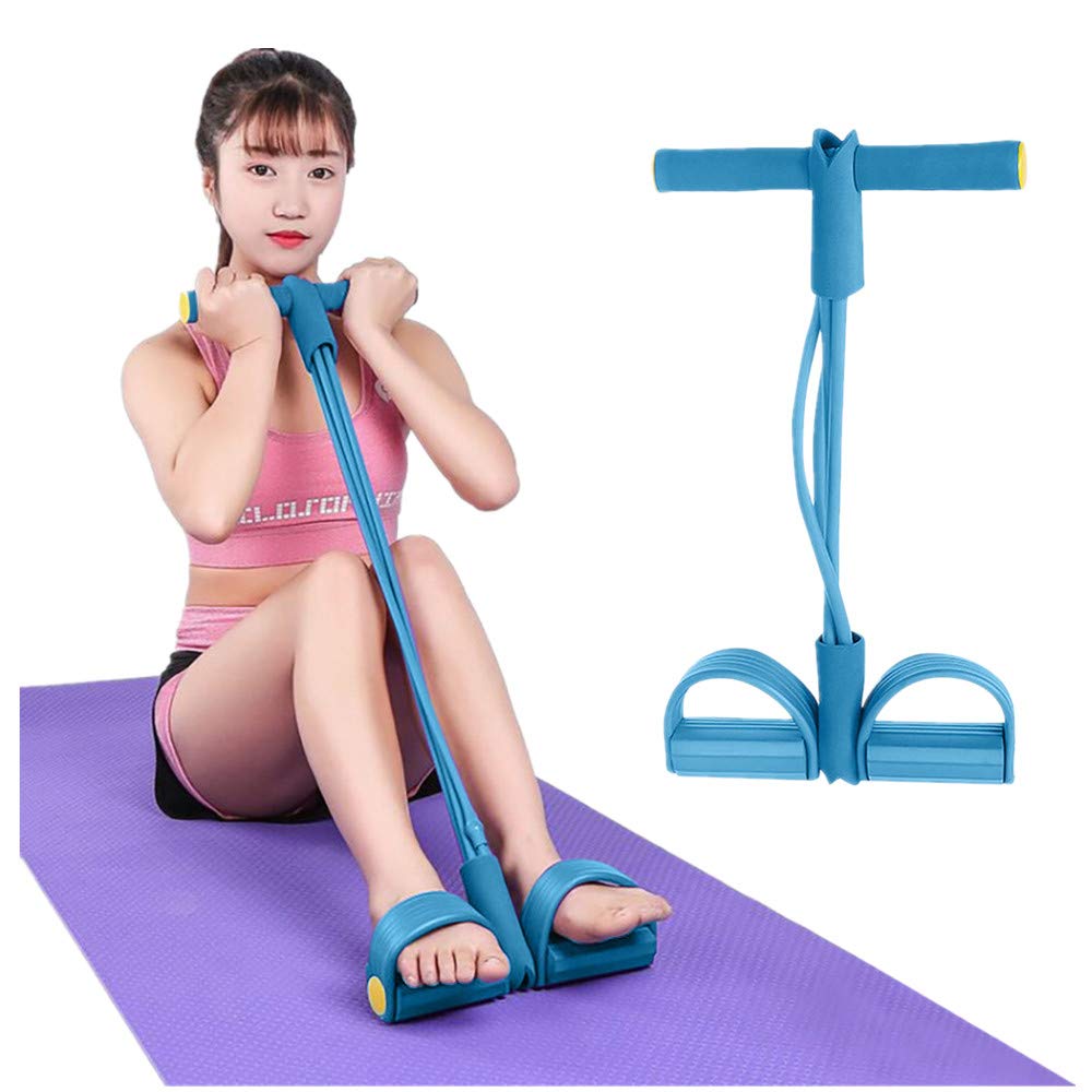 Melupa 4-Tube Resistance Band Set - Adjustable Pedal Exercise Bands for Full Body Workout, Strength Training, Yoga & Stretching - Perfect for Home Gym, Core, Arms, Legs & Waist Toning