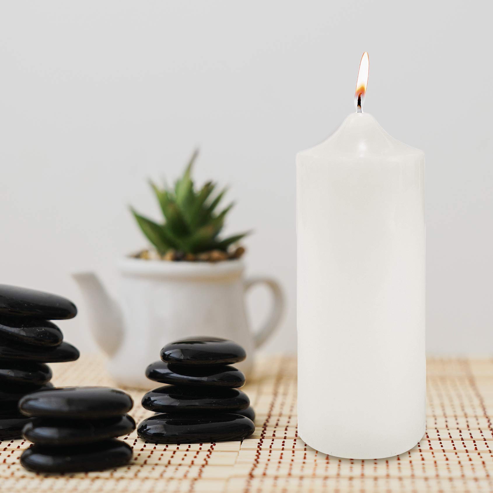 Unscented White Pillar Candles 3