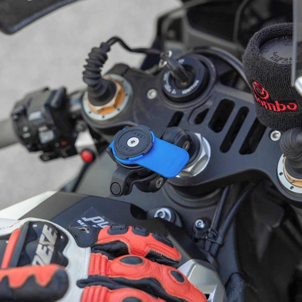 Quad Lock Motorcycle Fork Stem Mount Kit with Vibration Dampener - Compatible with Samsung Galaxy S24 Ultra MAG Phone Case | Secure Phone Holder for Adventure Riding, Off-Road Biking & Commuting