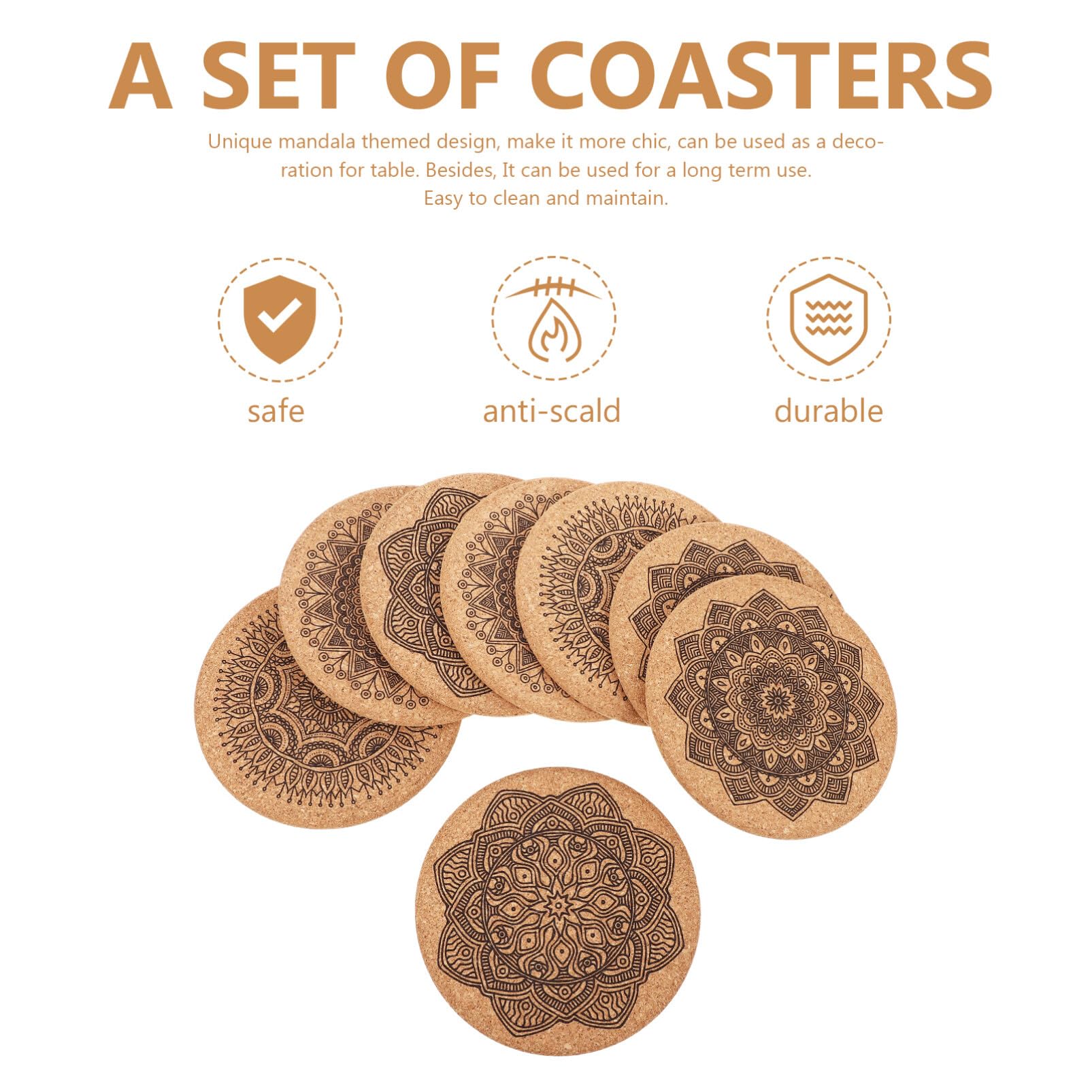 Premium 5.5 Inch Round Cork Coasters & Trivets - Heat Resistant Corkboard Pads for Hot Dishes, Pots, Pans & Plants | Perfect for Kitchen, Dining Table & Coffee Bar Protection