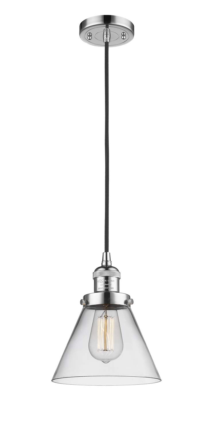 Franklin Restoration Collection Chrome LED Mini Pendant Light - Traditional Style Hanging Fixture for Kitchen Island, Dining Room, or Foyer Lighting