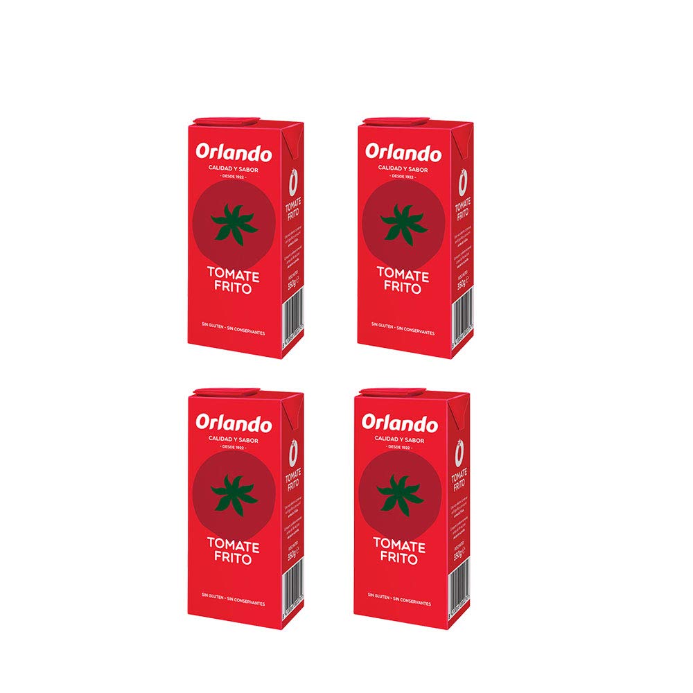 Orlando Fried Tomato Sauce 350g (Pack of 4) - Premium Spanish Tomato Puree for Pasta, Pizza & Mediterranean Cooking - Perfect for Home Chefs & Restaurants