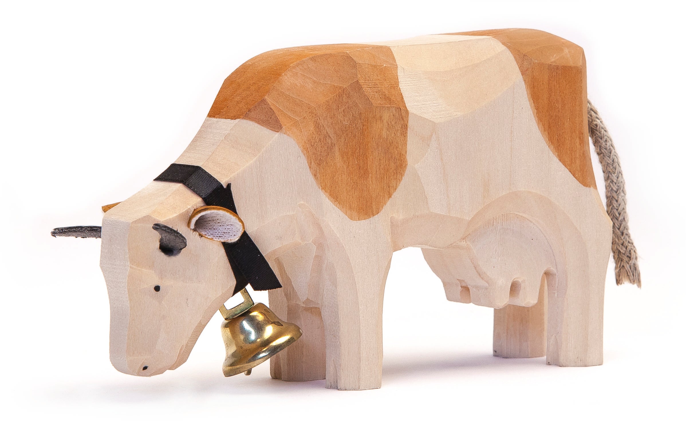 Marc Trauffer Retro Traditional Swiss Cow Figurine - Handmade Alpine Decor for Home, Office & Gift Giving