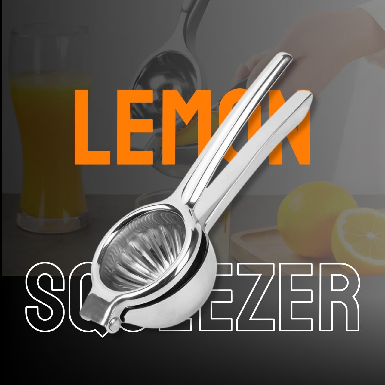 Premium Heavy-Duty Stainless Steel Lemon & Lime Squeezer - Handheld Citrus Juicer for Fresh Juice - Perfect for Cocktails, Cooking & Healthy Drinks at Home or Bar Use