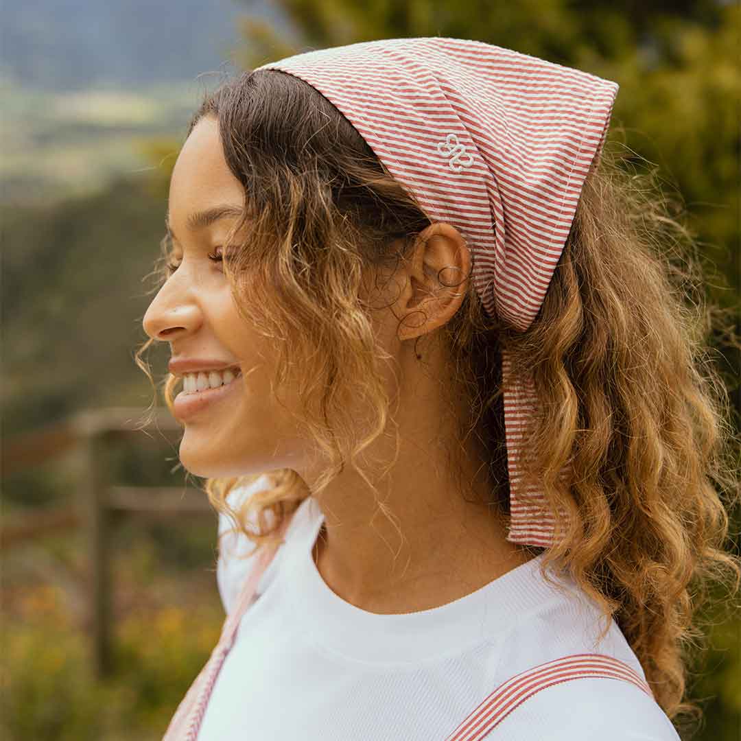Red Seersucker Bandana - Stylish & Breathable Cotton Scarf for Men & Women - Perfect for Outdoor Activities, Sports & Fashion Accessories