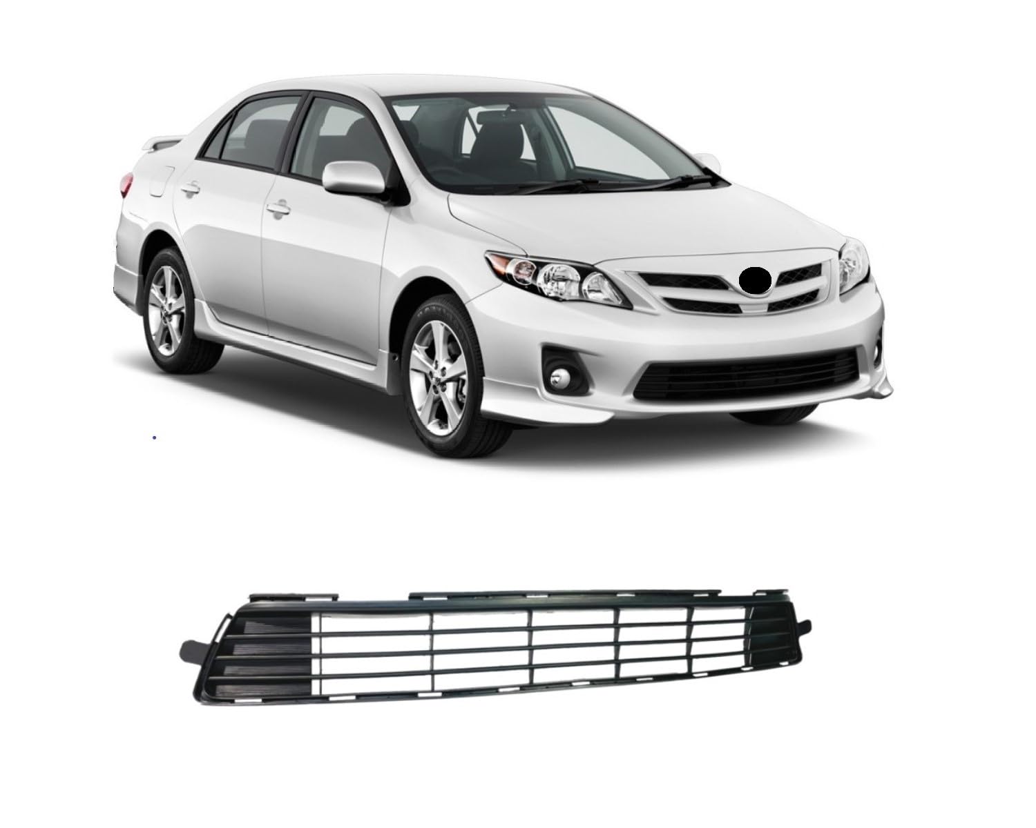 2011-2013 Toyota Corolla Sedan Front Bumper Grille Replacement - Compatible with Base CE LE S L XRS Models | Lower Center Grill Cover for Enhanced Vehicle Protection & Style | Perfect for Daily Commuting & Car Customization