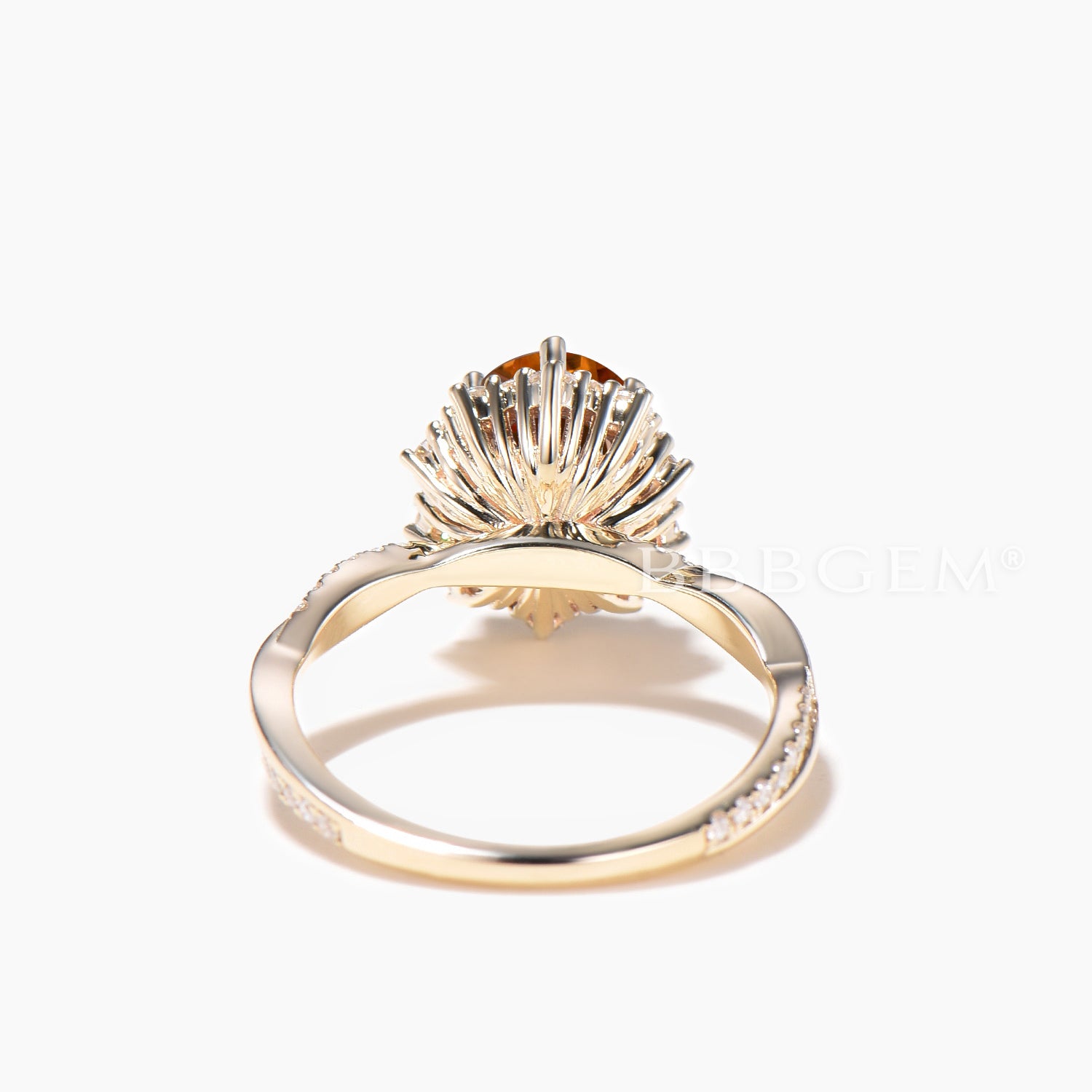 1.5CT Oval Cut Natural Citrine Diamond Halo Engagement Ring for Women - Vintage Twisted Band Wedding Ring - Perfect for Proposals, Anniversaries & Special Occasions