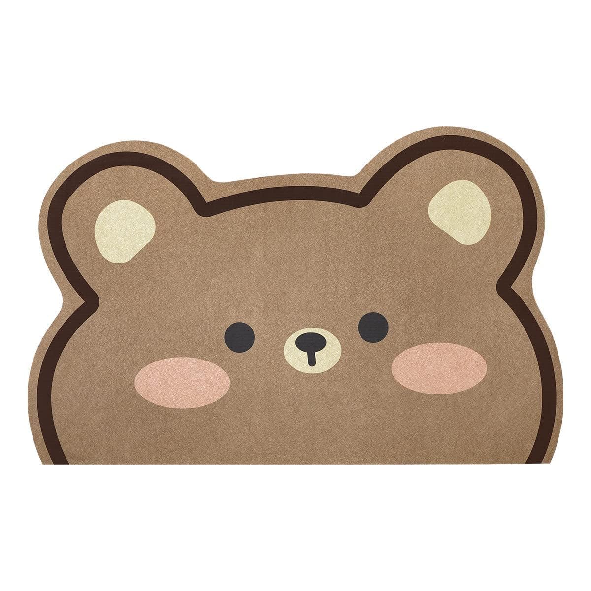 Super Absorbent Bathroom Rug - Non-Slip Ultra Soft Foam Bath Mat for Kitchen & Bathroom, Cute Bear Design, 19.6