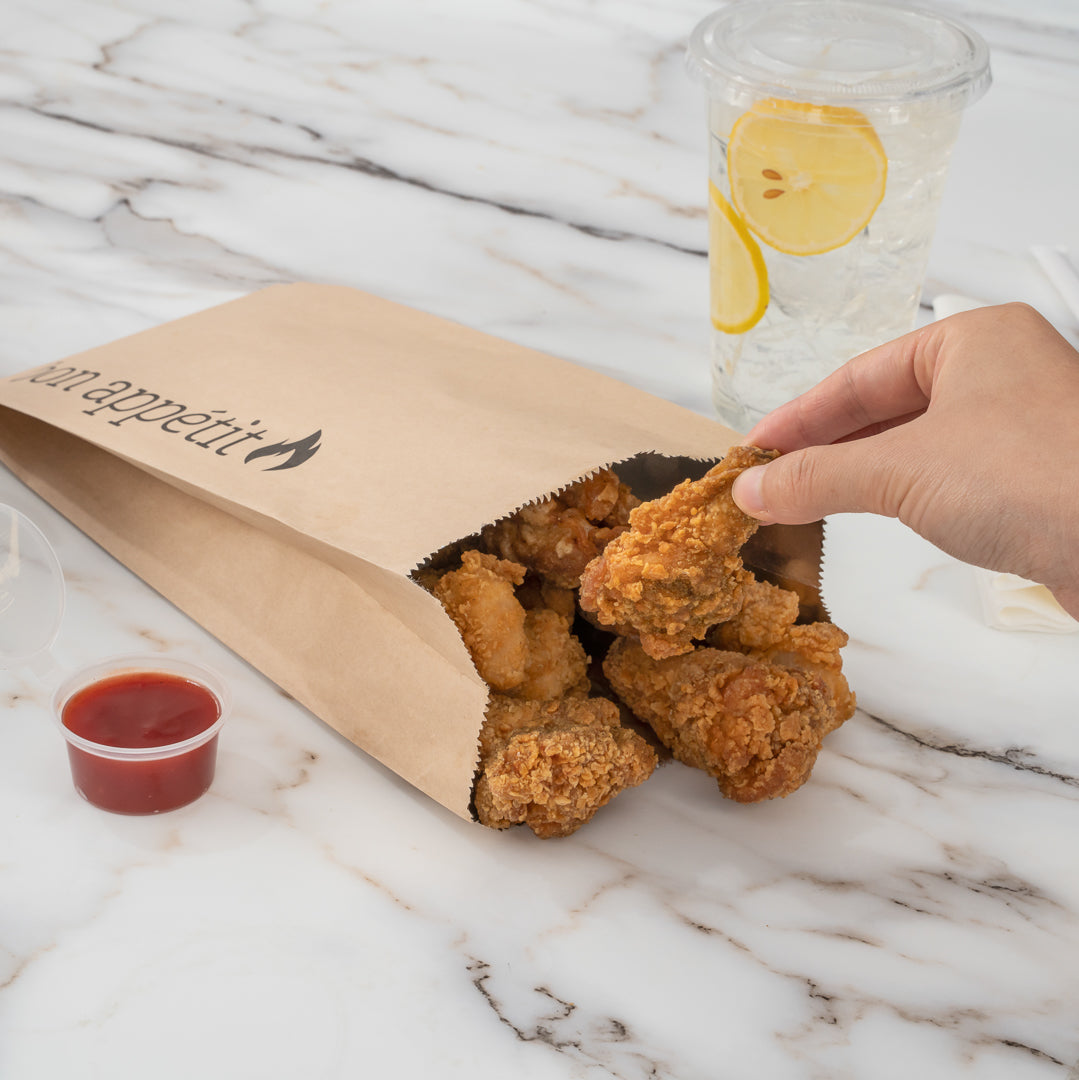 Premium Kraft Paper Foil Bags with Bon Appetit Print - 5.5