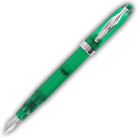 Noodler’s Ahab Flex Fountain Pen with Flex Nib - Maximillian Emerald Demonstrator for Calligraphy & Artistic Writing | Perfect Gift for Pen Enthusiasts