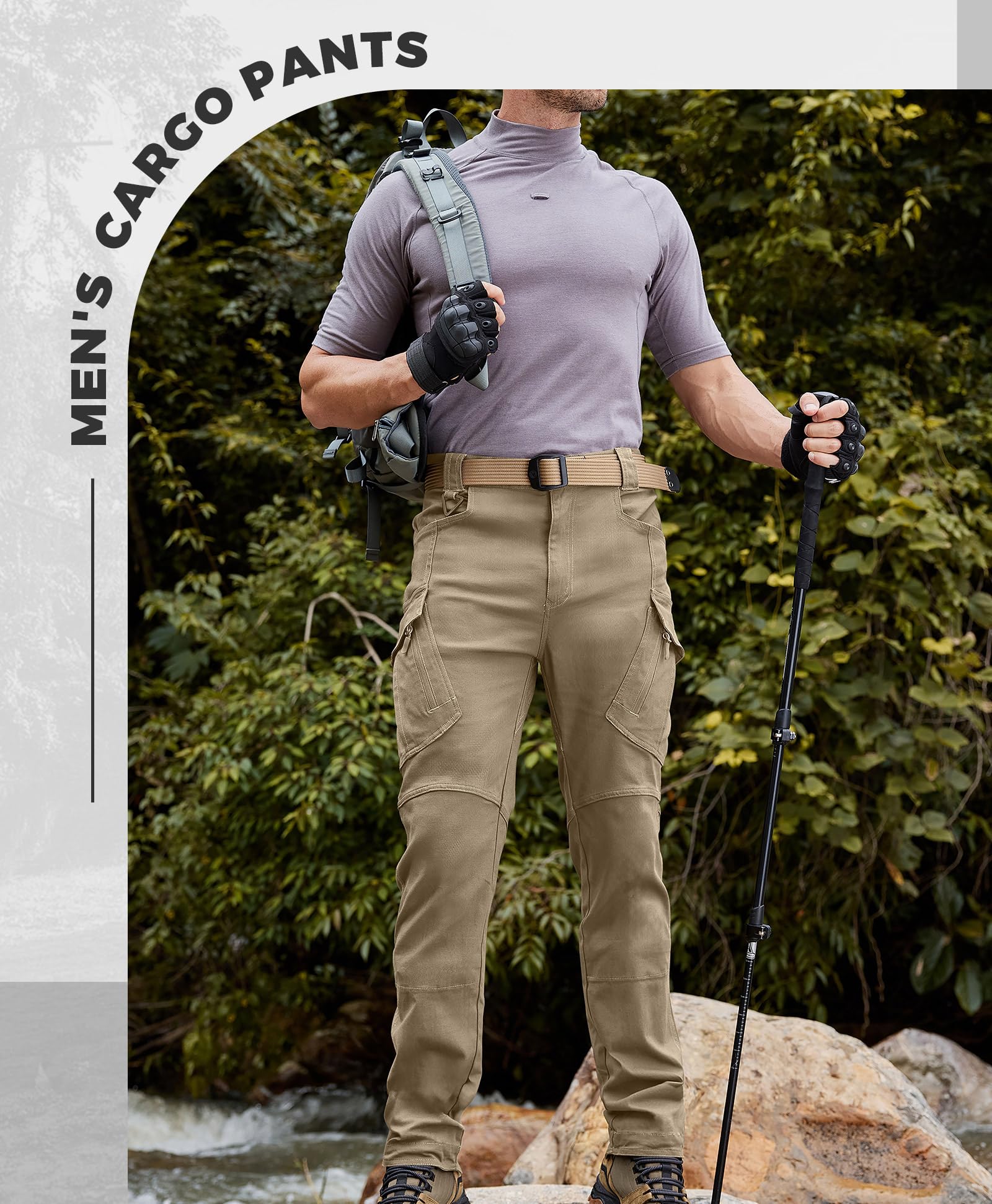 Susclude Men's Tactical Cargo Pants - Ripstop Military Combat Work Trousers for Outdoor Hiking & Adventure | Durable Outdoor Pants for Work, Tactical Training & Camping