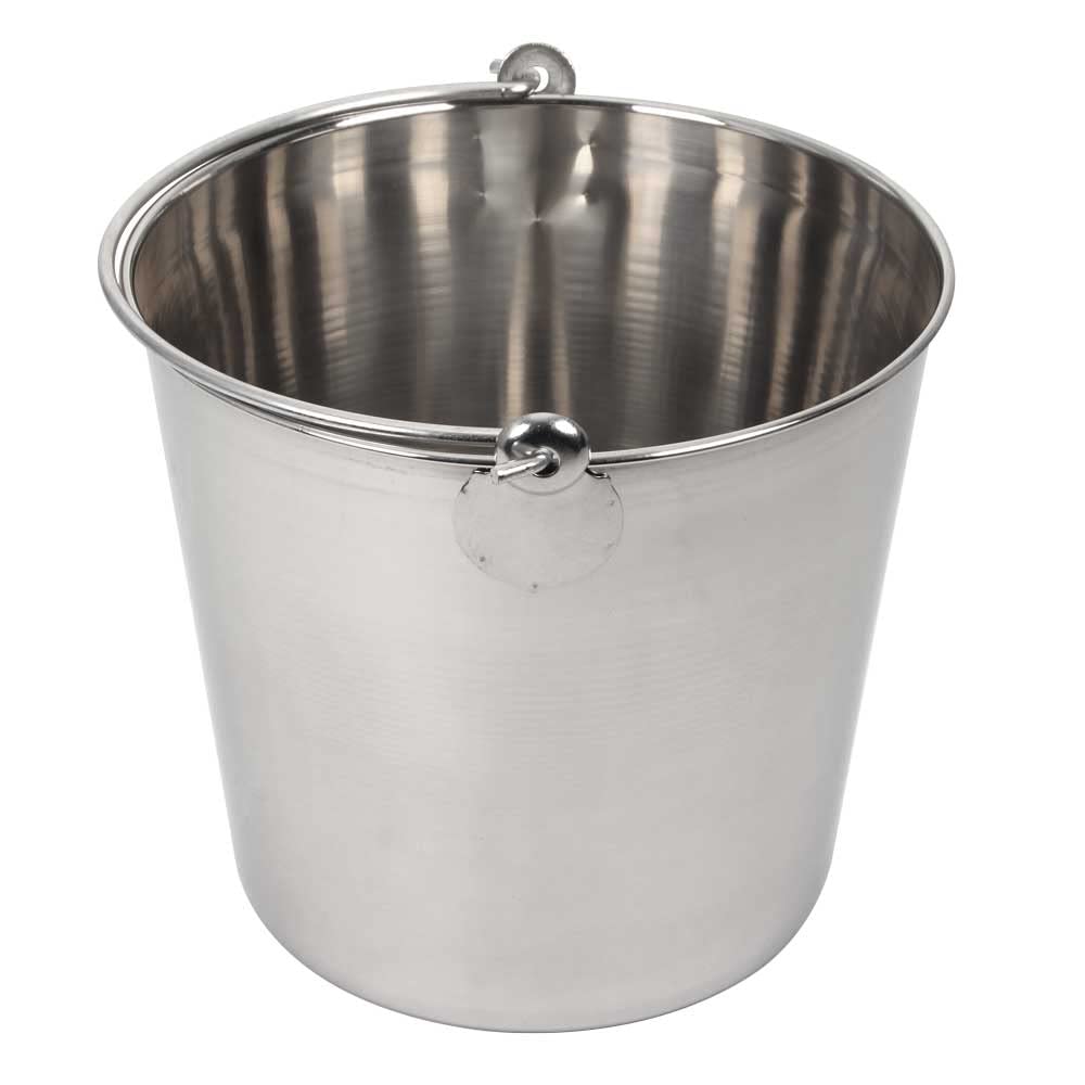 Lindy's 13-Quart Stainless Steel Bucket - Heavy Duty Seamless Multipurpose Pail for Water, Milk, Food Storage & Cleaning | Perfect for Home, Farm, Restaurant & Outdoor Use