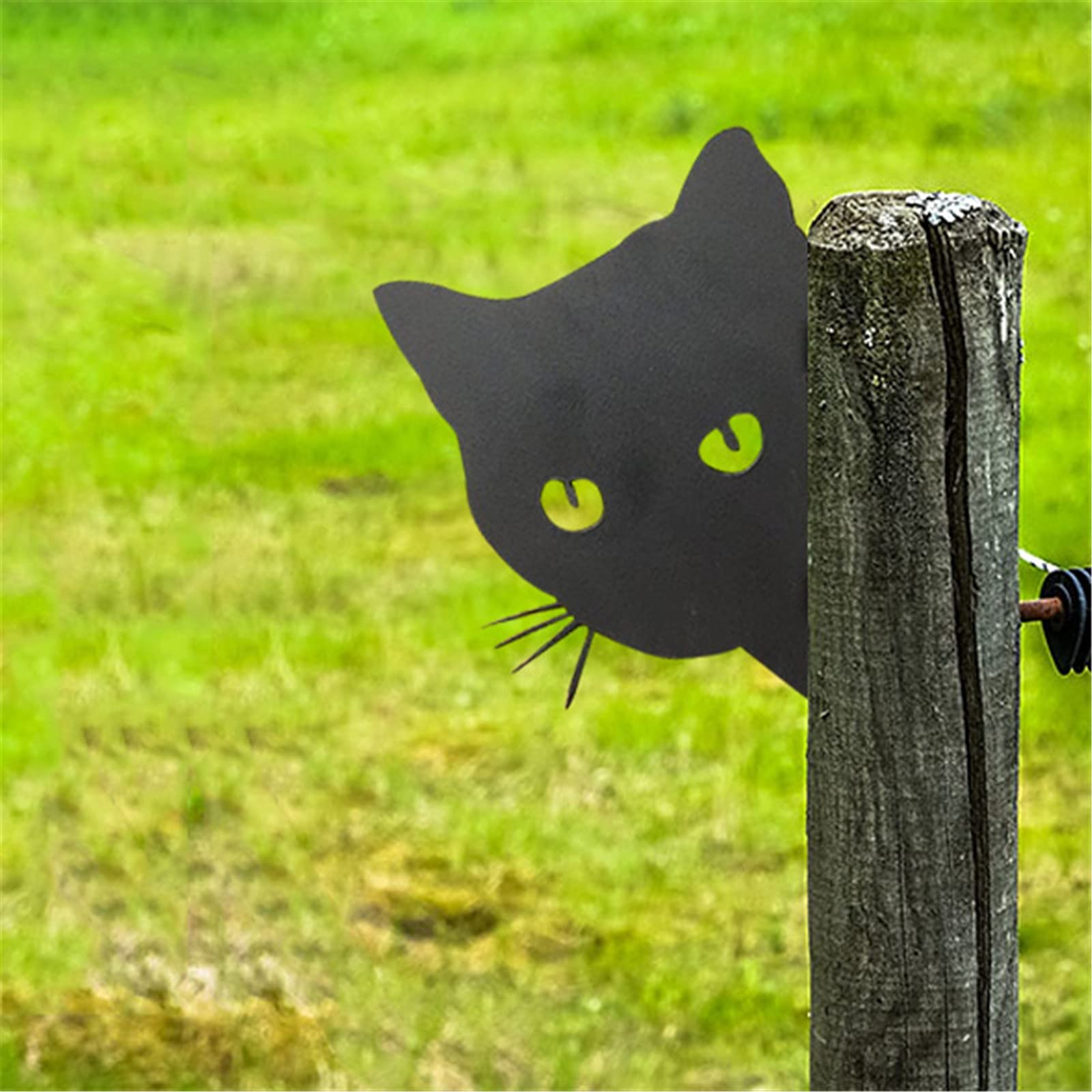 Paity Peeping Cat Metal Wall Art - Farmhouse Animal Decor for Outdoor Garden, Fence & Home - Modern Farmhouse Wall Hanging for Patio, Yard & Living Room Decor