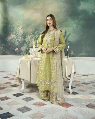 Exclusive Designer Handmade Pista Green Palazzo Suit Set for Women | Elegant Ethnic Outfit for Weddings, Parties & Festive Occasions