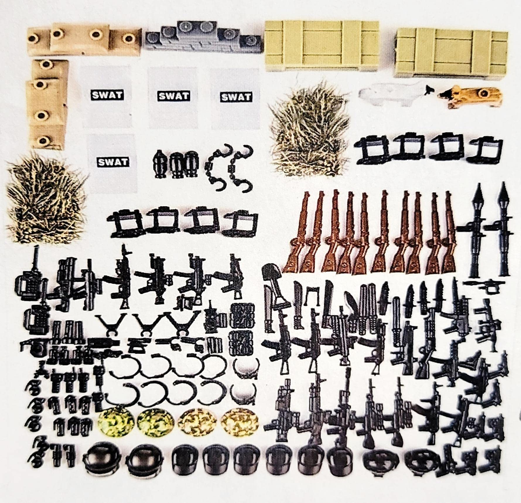 General Jim's Custom Battle Scene 2 - 534-Piece Military Building Block Set with Buildings, Weapons & Barbed Wire | Creative Construction Toy for Teens & Adults | War-Themed Display & Strategy Game Play