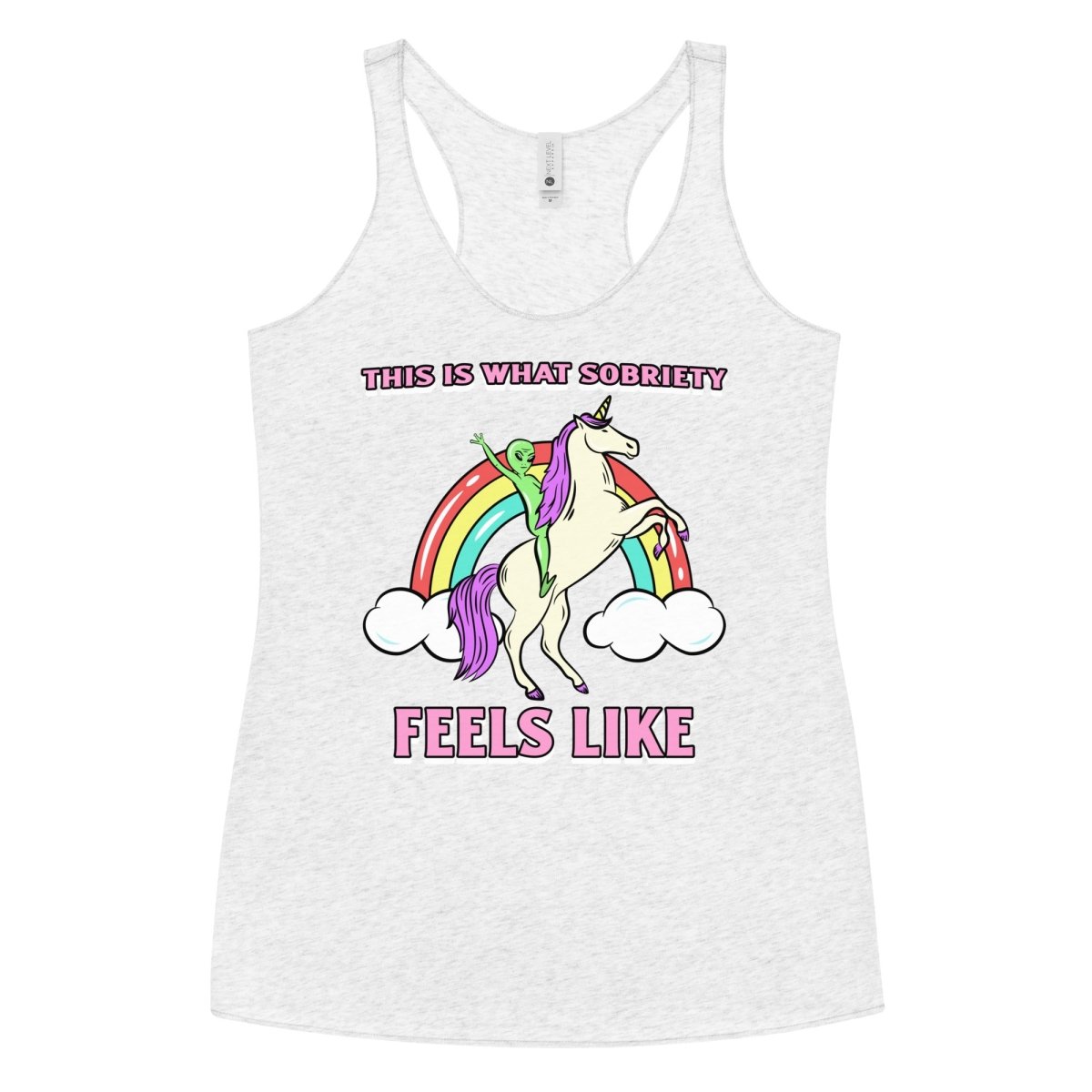 Interstellar Sobriety Racerback Tank Top - Comfortable Workout & Gym Shirt for Women - Perfect for Yoga, Running & Fitness Training