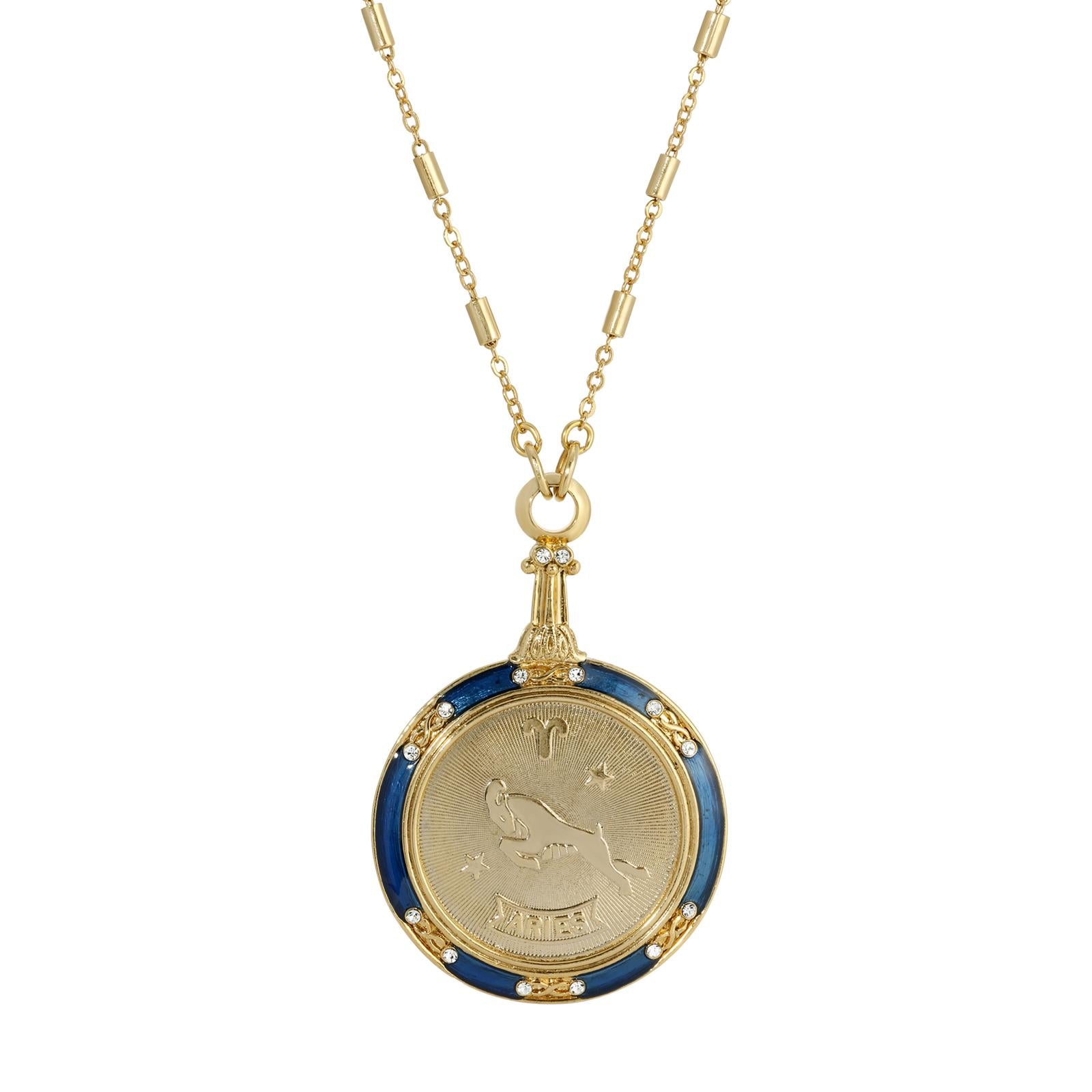 1928 Zodiac Necklace - Round Astrological Sign Pendant for Women & Men | Perfect for Birthdays, Gifts & Everyday Wear