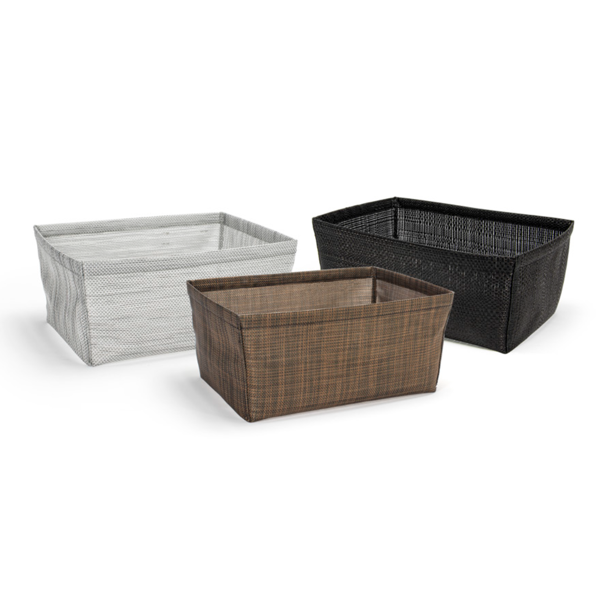 FOH Metroweave Deep Mesh Gray Storage Bins - 1/2 Size, Set of 4 | Space-Saving Organizer for Closet, Office, or Kids Room