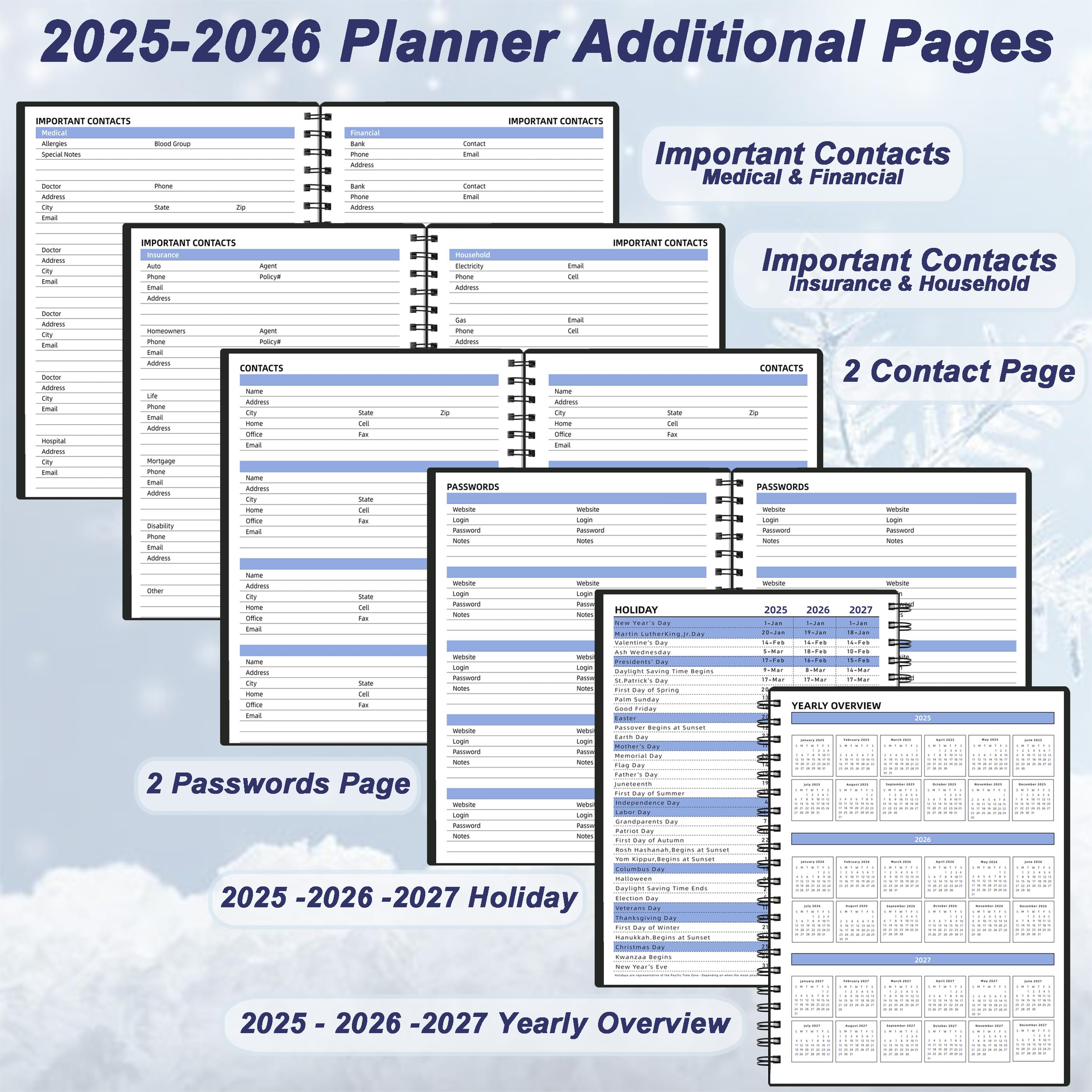 2025-2026 Academic Planner (7.4'' x 9.6'') - 18 Month Calendar from January 2025 to June 2026 with Monthly Tabs, Pocket & 120GSM Thick Paper - Perfect School & Work Planner for Students, Teachers & Professionals - Ideal for Class Scheduling, Meeting Notes & Daily Organization