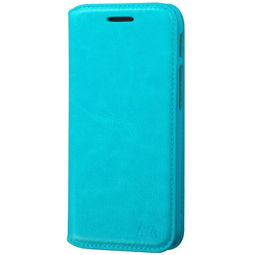 Asmyna MyJacket Wallet Case with Card Holder & Stand for HTC One M8 - Slim Protective Cover with Kickstand - Retail Packaging (Blue) - Perfect for Work, Travel & Everyday Use