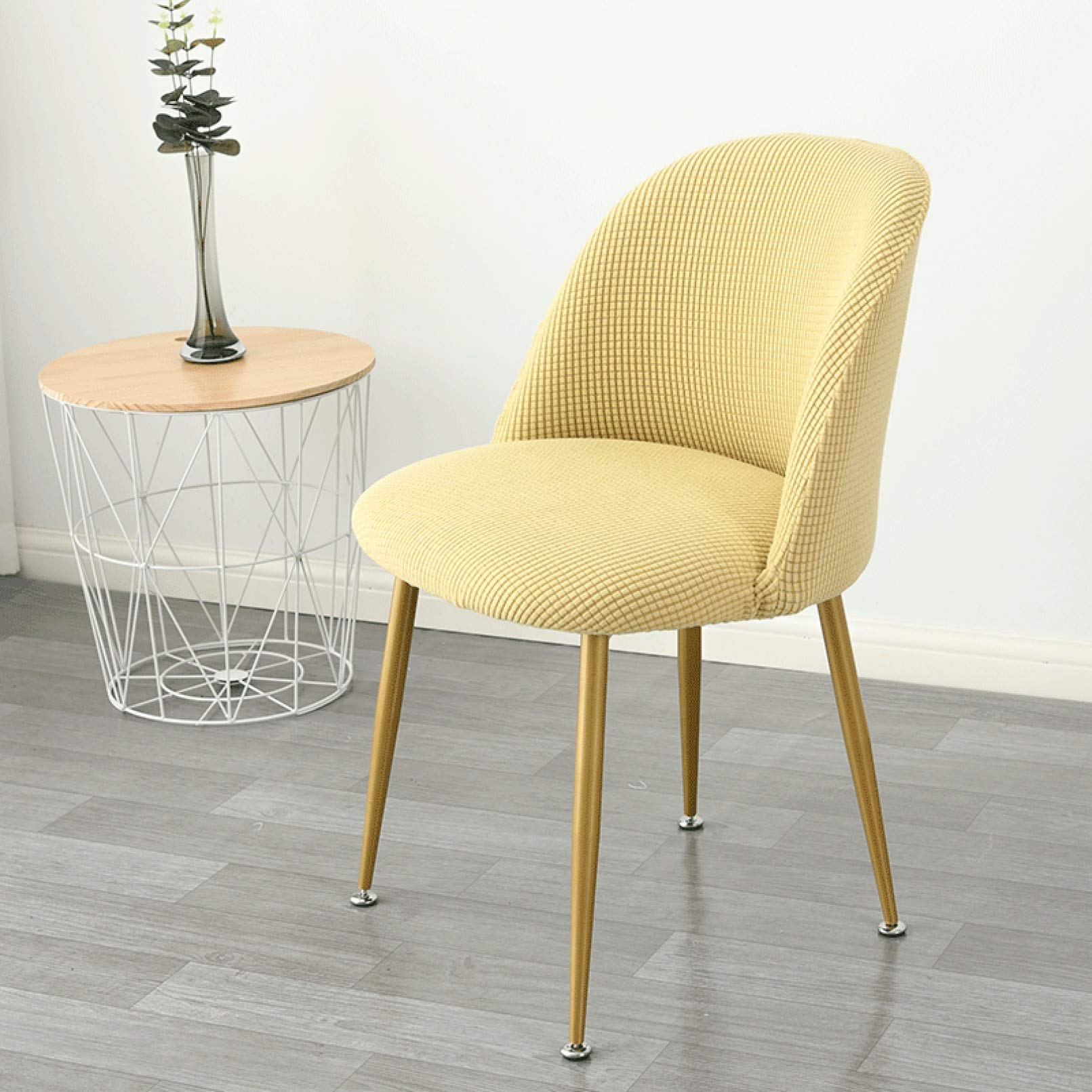 Anti-Slip Dining Chair Covers - Modern Mid-Century Solid Color Slipcovers for Club Chairs with Curved Back | Perfect for Living Room, Hotel, Bar & Restaurant Use