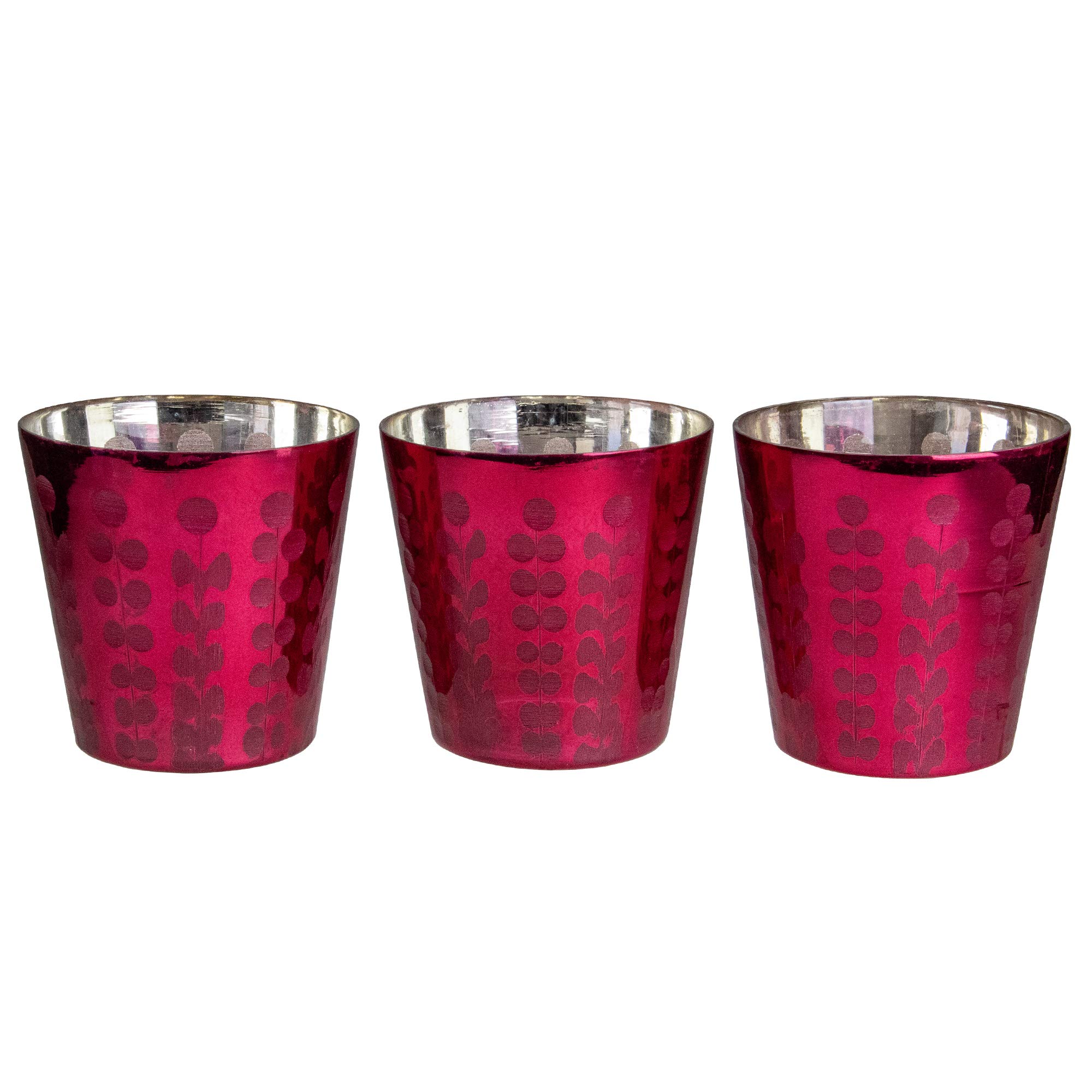 Napa Home & Garden Set of 3 Purple Glass Votive Candle Holders 4