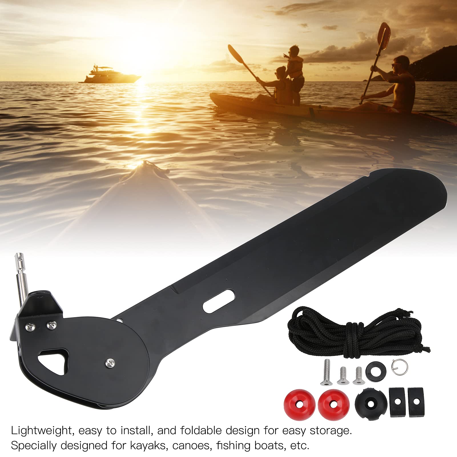VGEBY Aluminum Alloy Canoe Kayak Rudder Kit - Foot Control Steering System for Fishing & Rowing | Durable Marine-Grade Kayak Direction Control Tackle for Canoeing, Fishing Boats & Water Sports Accessories